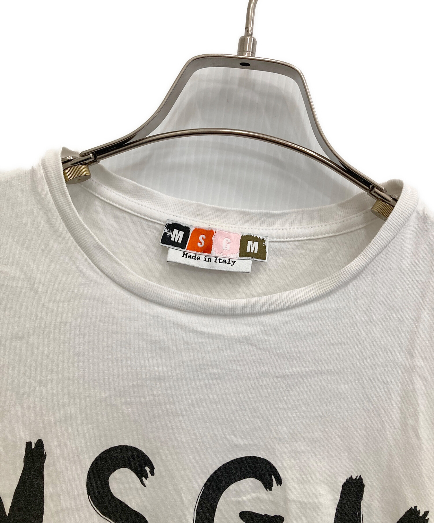 中古・古着通販】MSGM (エムエスジーエム) ロゴTシャツ ホワイト 