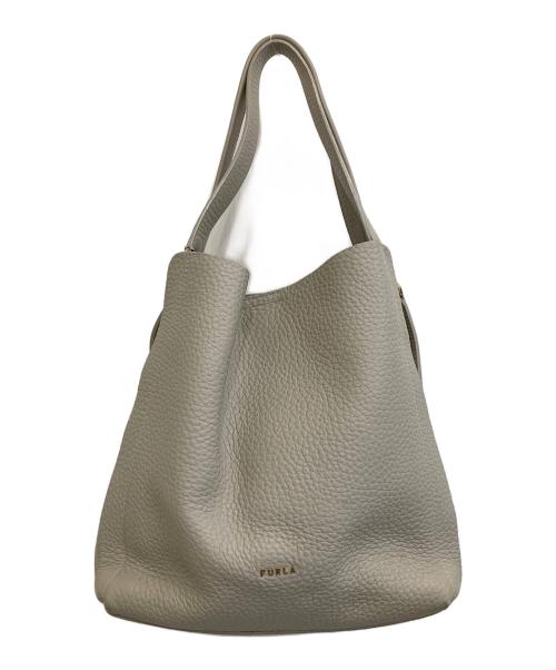 未使用保管品　FURLA METI トートバッグ　肩がけ　ロゴ金具　グレー 中古・古着通販】FURLA (フルラ) トートバッグ グレー｜ブランド・古着