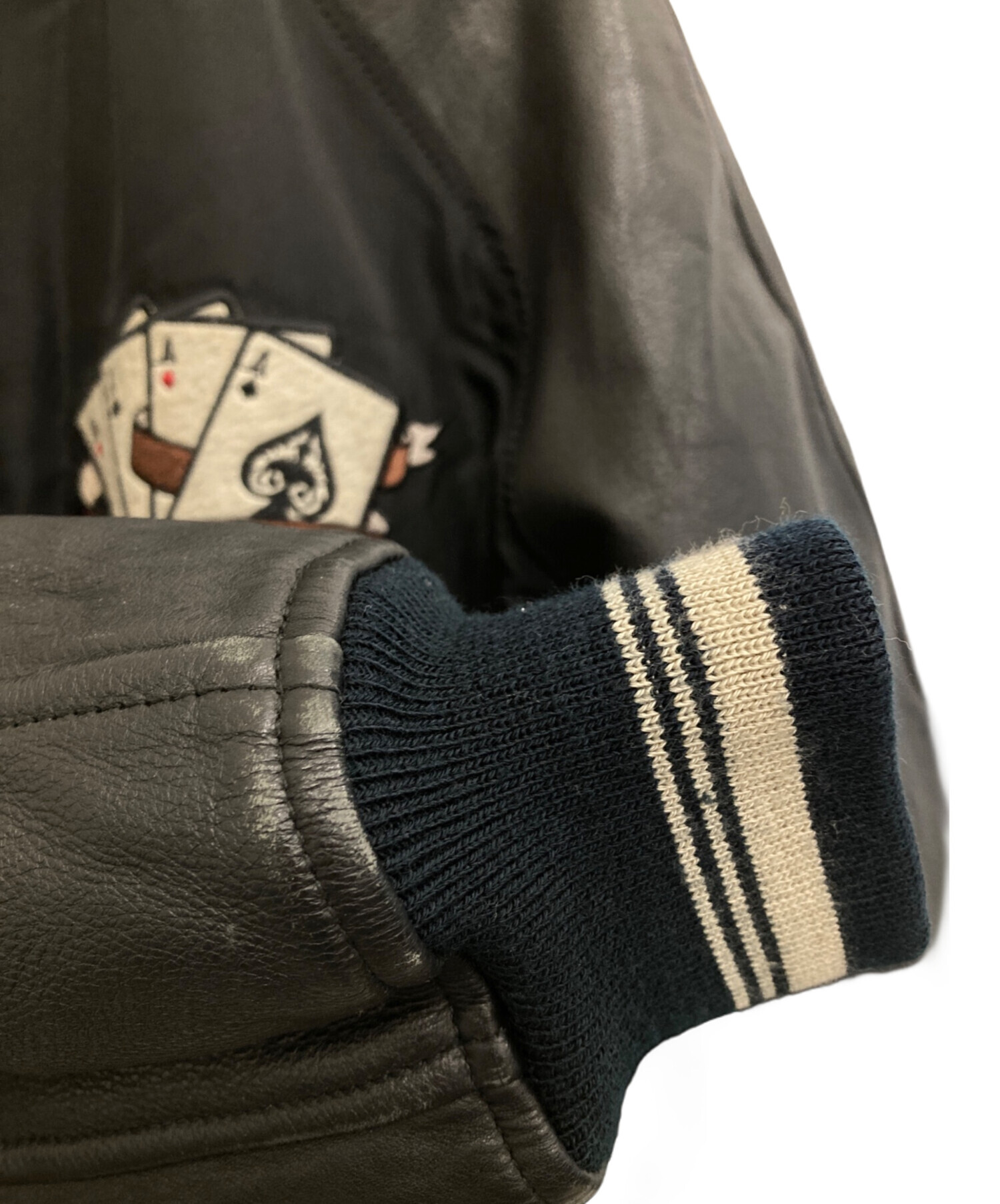 中古・古着通販】PAZZO (パッゾ) スタジャン ブラック サイズ:M 中古・古着通販】PAZZO (パッゾ) スタジャン ブラック サイズ:M