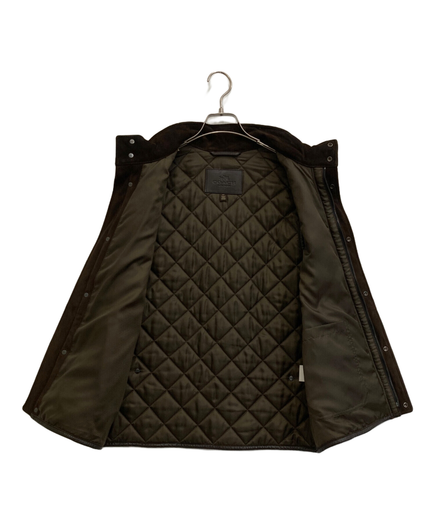 中古・古着通販】COACH (コーチ) キルティングベスト ブラウン サイズ