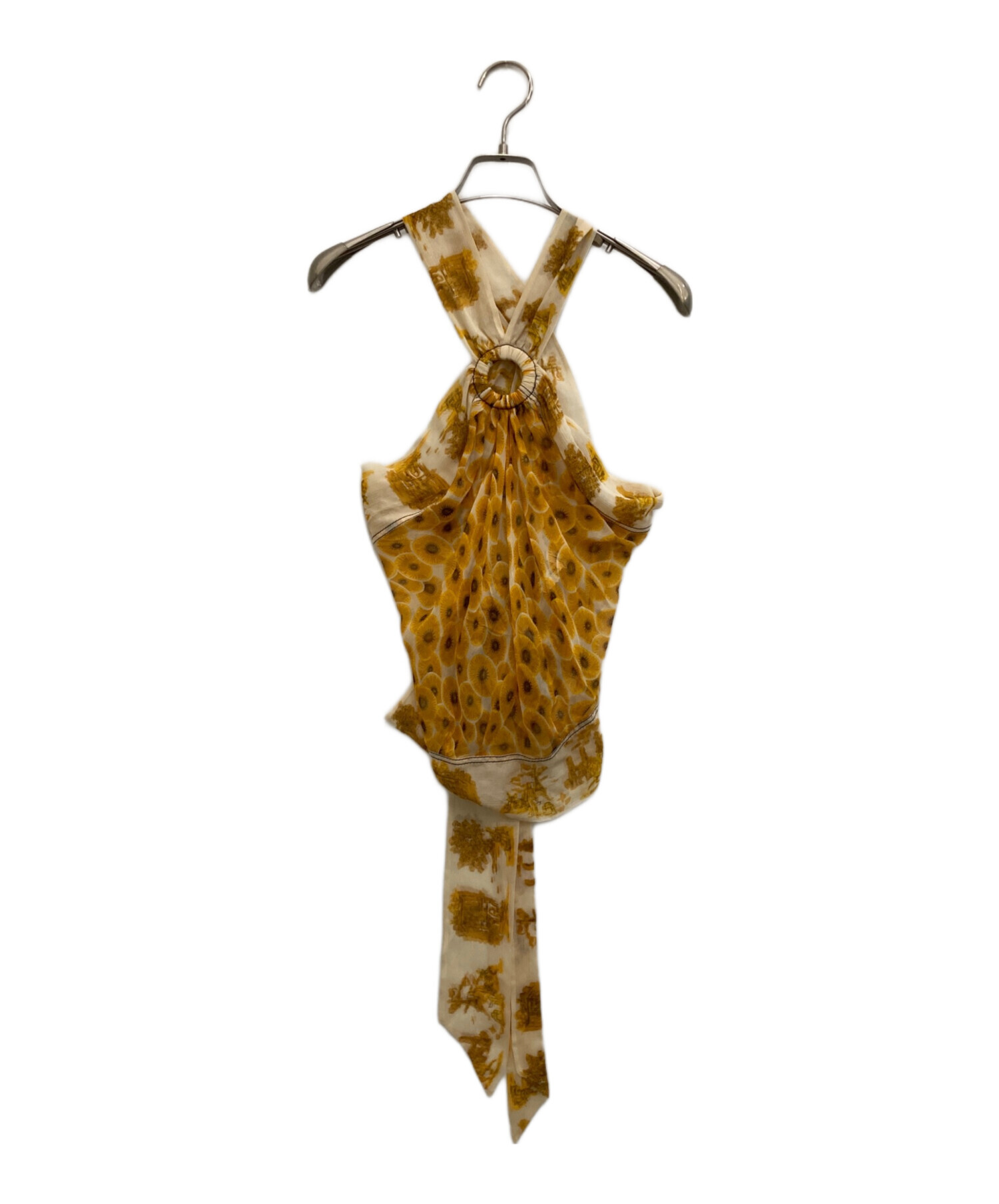 中古・古着通販】HERMES (エルメス) シルクブラウス オレンジ サイズ