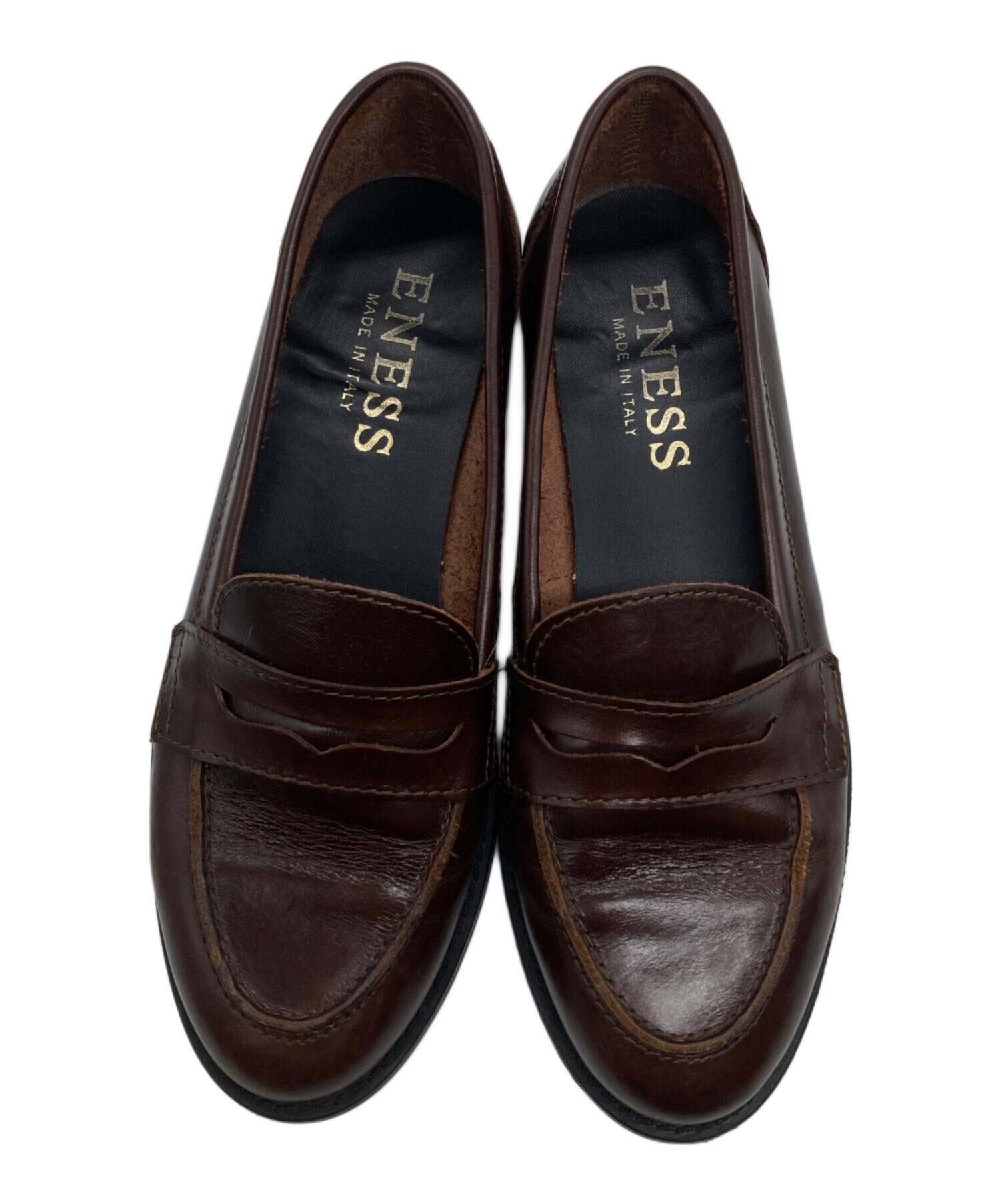 中古・古着通販】ENESS (エネス) コインローファー ブラウン サイズ:37