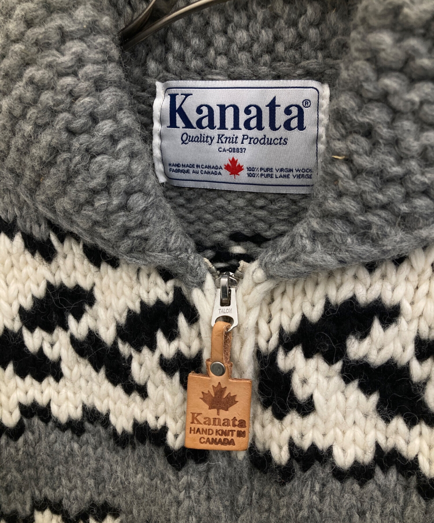 中古・古着通販】KANATA (カナタ) カウチンニットジャケット グレー