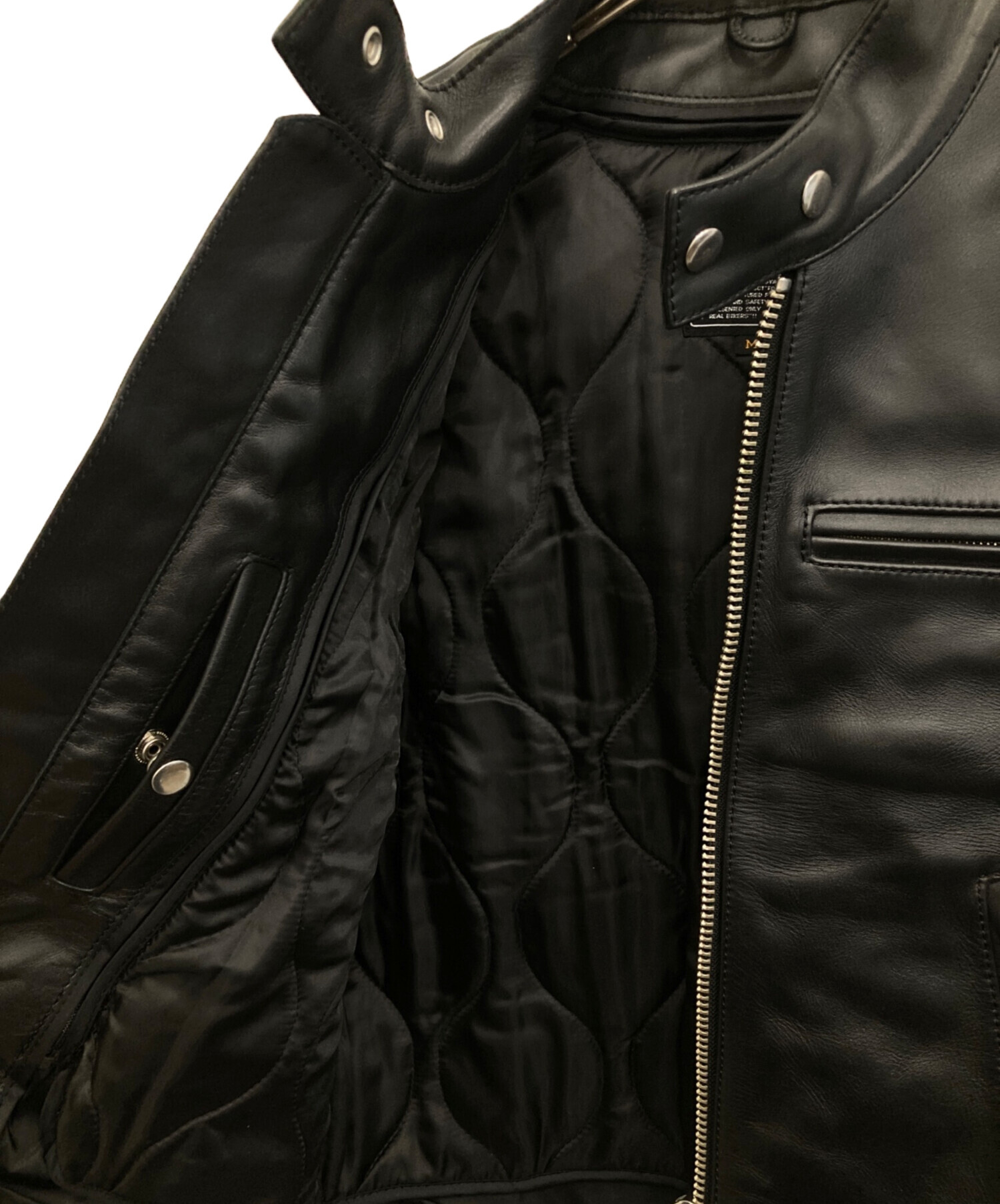 中古・古着通販】KADOYA (カドヤ) レザーシングルライダースジャケット