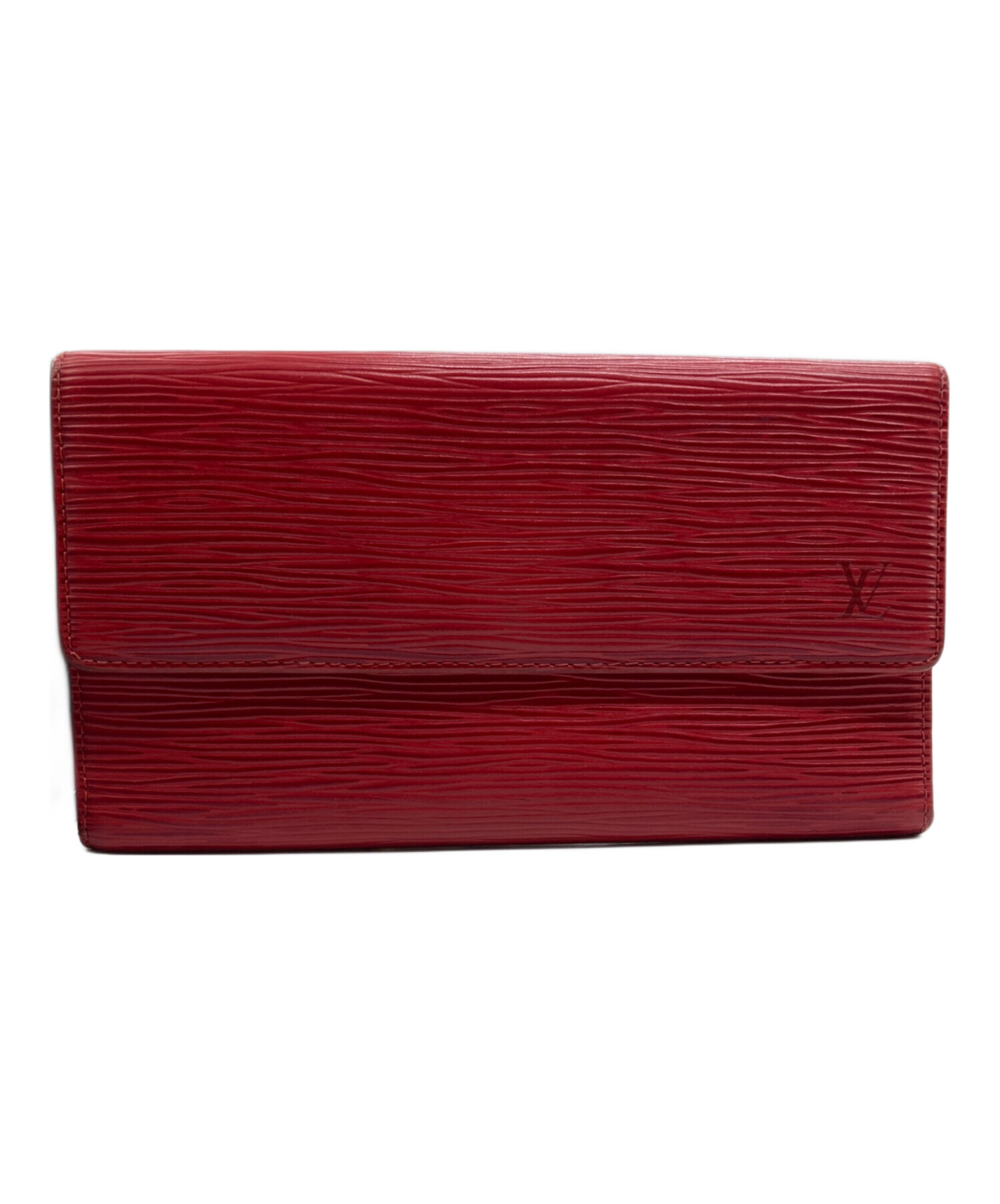 中古・古着通販】LOUIS VUITTON (ルイ ヴィトン) 3つ折り長財布 レッド 