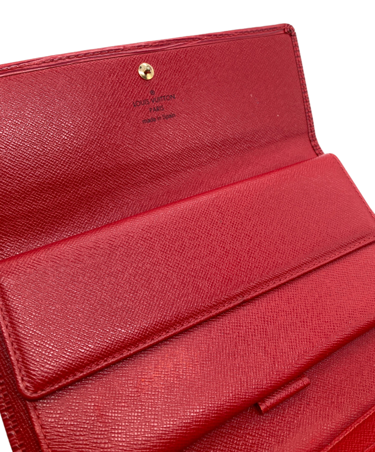 中古・古着通販】LOUIS VUITTON (ルイ ヴィトン) 3つ折り長財布 レッド 