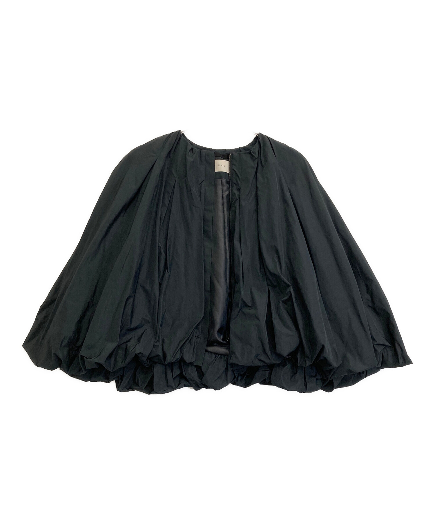 中古・古着通販】LE PHIL (ル フィル) ケープブルゾン ブラック サイズ 中古・古着通販】LE PHIL (ル フィル) ケープブルゾン ブラック サイズ