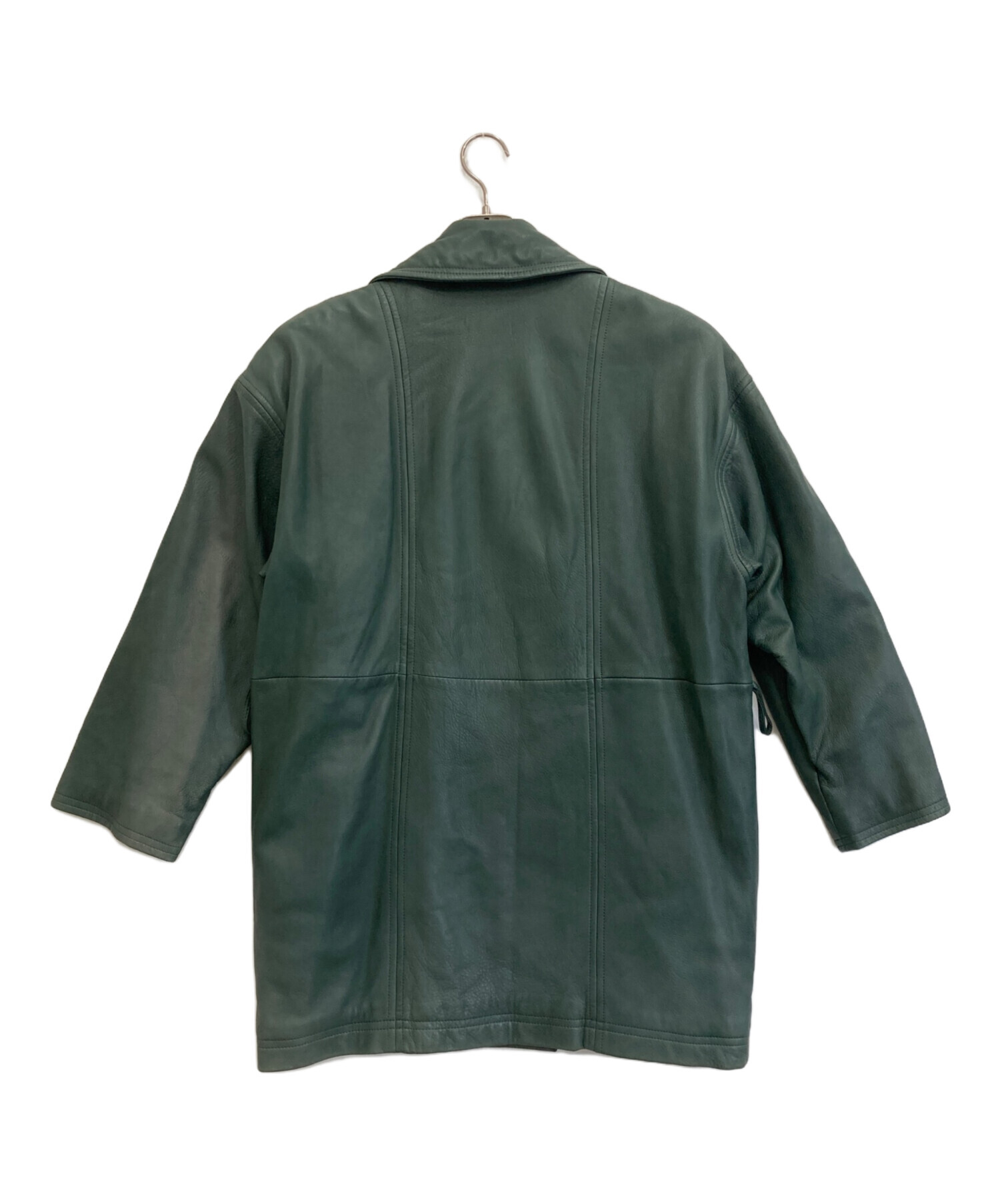 中古・古着通販】BALLY (バリー) ダブルレザーコート グリーン サイズ
