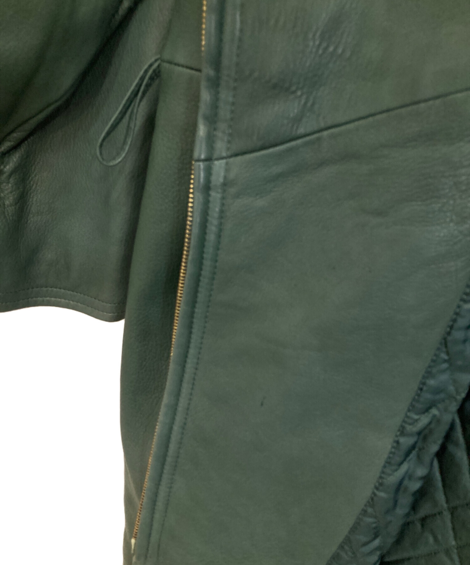 中古・古着通販】BALLY (バリー) ダブルレザーコート グリーン サイズ