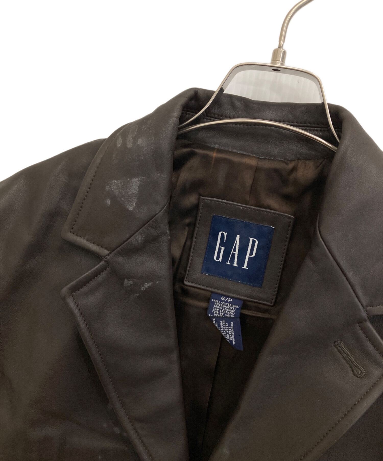 中古・古着通販】GAP (ギャップ) レザージャケット ブラウン サイズ:S 