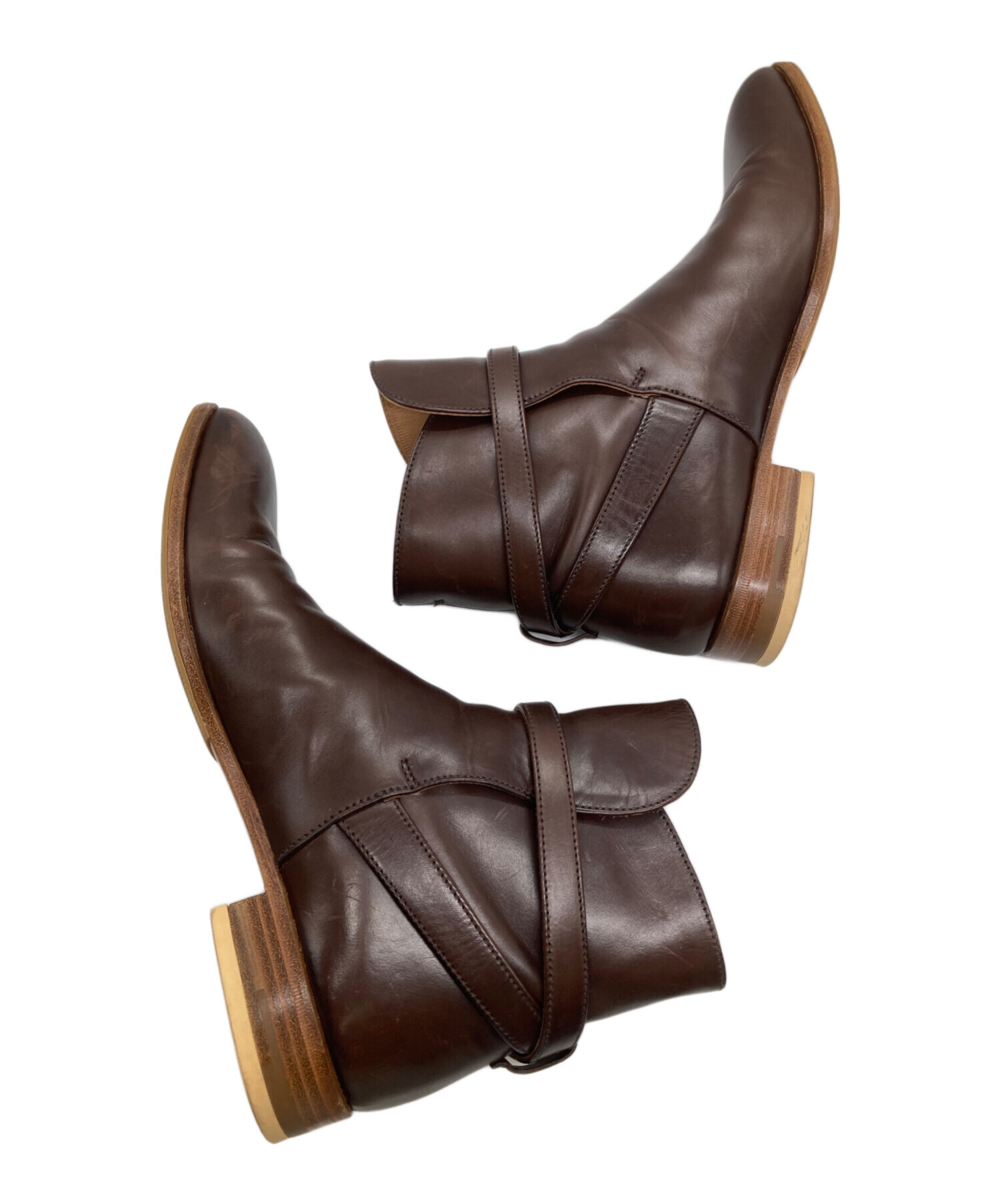 中古・古着通販】PRADA (プラダ) レザーショートブーツ ブラウン 中古・古着通販】PRADA (プラダ) レザーショートブーツ ブラウン