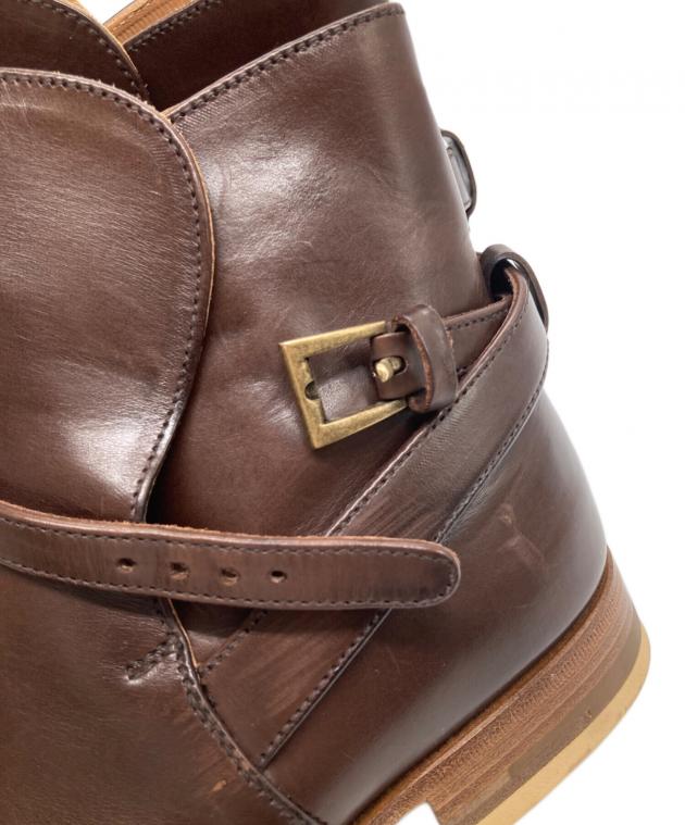 中古・古着通販】PRADA (プラダ) レザーショートブーツ ブラウン