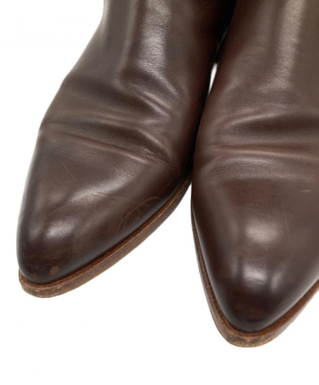 中古・古着通販】PRADA (プラダ) レザーショートブーツ ブラウン