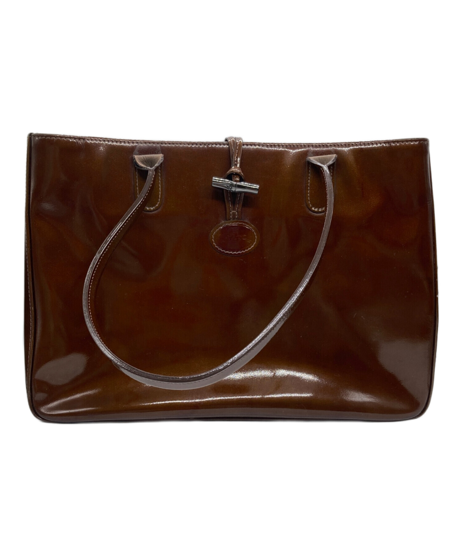 中古・古着通販】LONGCHAMP (ロンシャン) エナメルトートバッグ