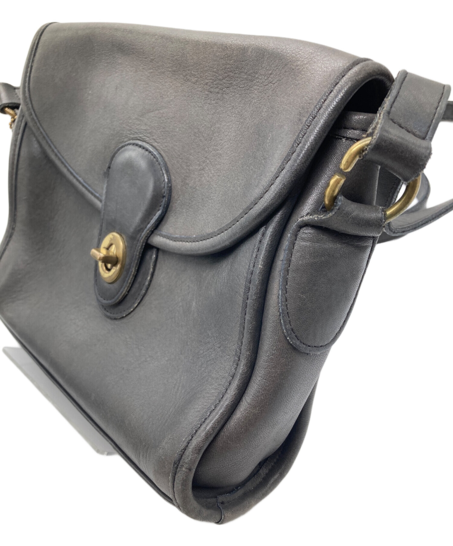 中古・古着通販】COACH (コーチ) ターンロックショルダーバッグ グレー