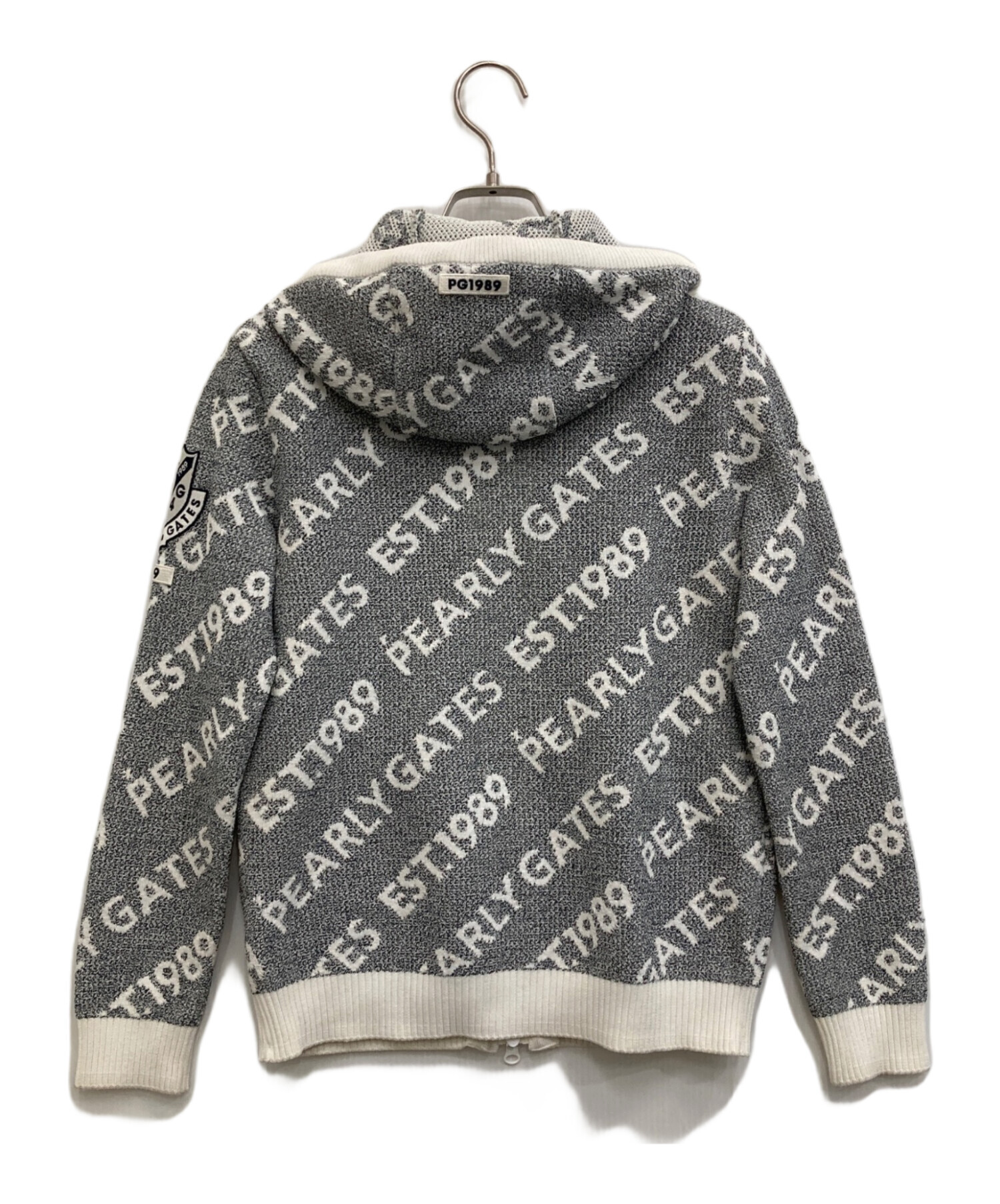 【美品】パーリーゲイツ　ニットパーカー　サイズ5 中古・古着通販】PEARLY GATES (パーリーゲイツ) ロゴジャガードジップ