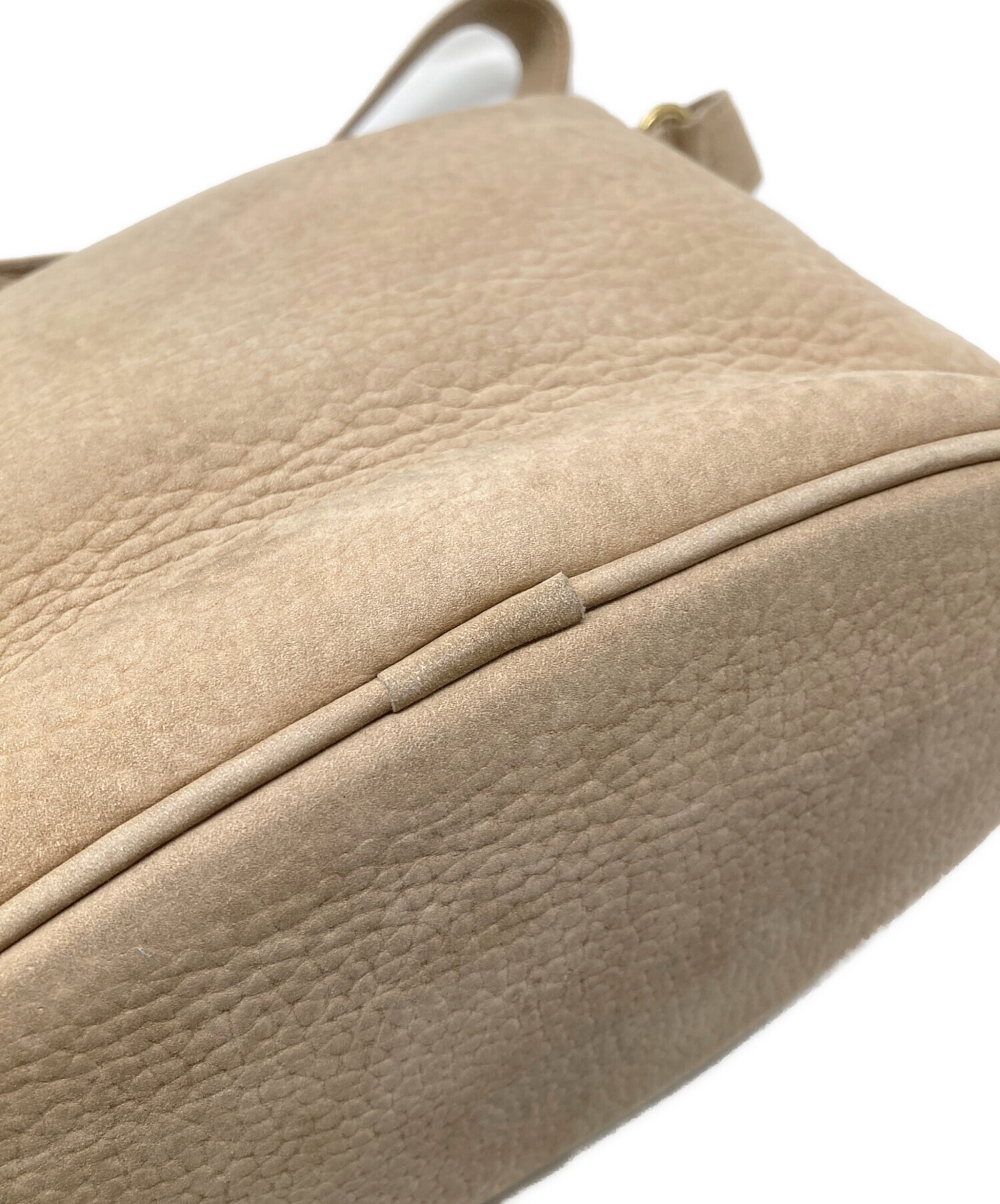 中古・古着通販】COACH (コーチ) シボレザーショルダーバッグ ベージュ