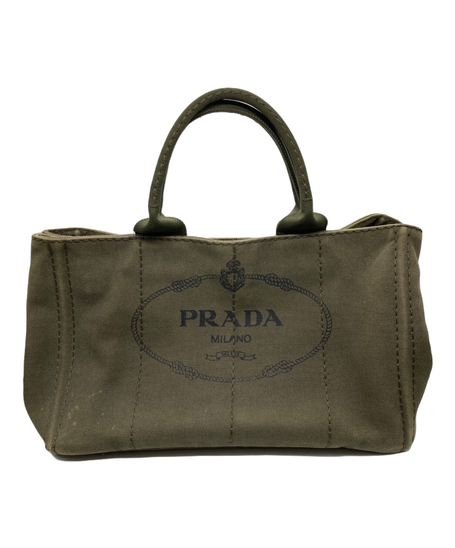 中古・古着通販】PRADA (プラダ) 2WAYカナパトートバッグ カーキ 