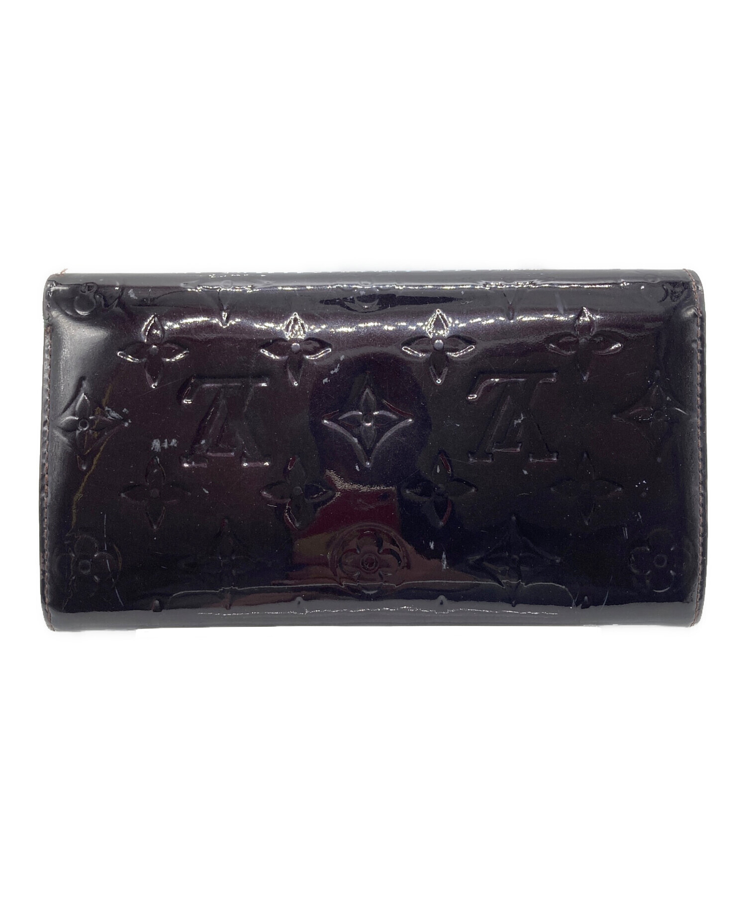 只今、値下げ中！LOUIS VUITTON エナメル長財布 黒×赤 中古・古着通販】LOUIS VUITTON (ルイ ヴィトン) エナメル長財布