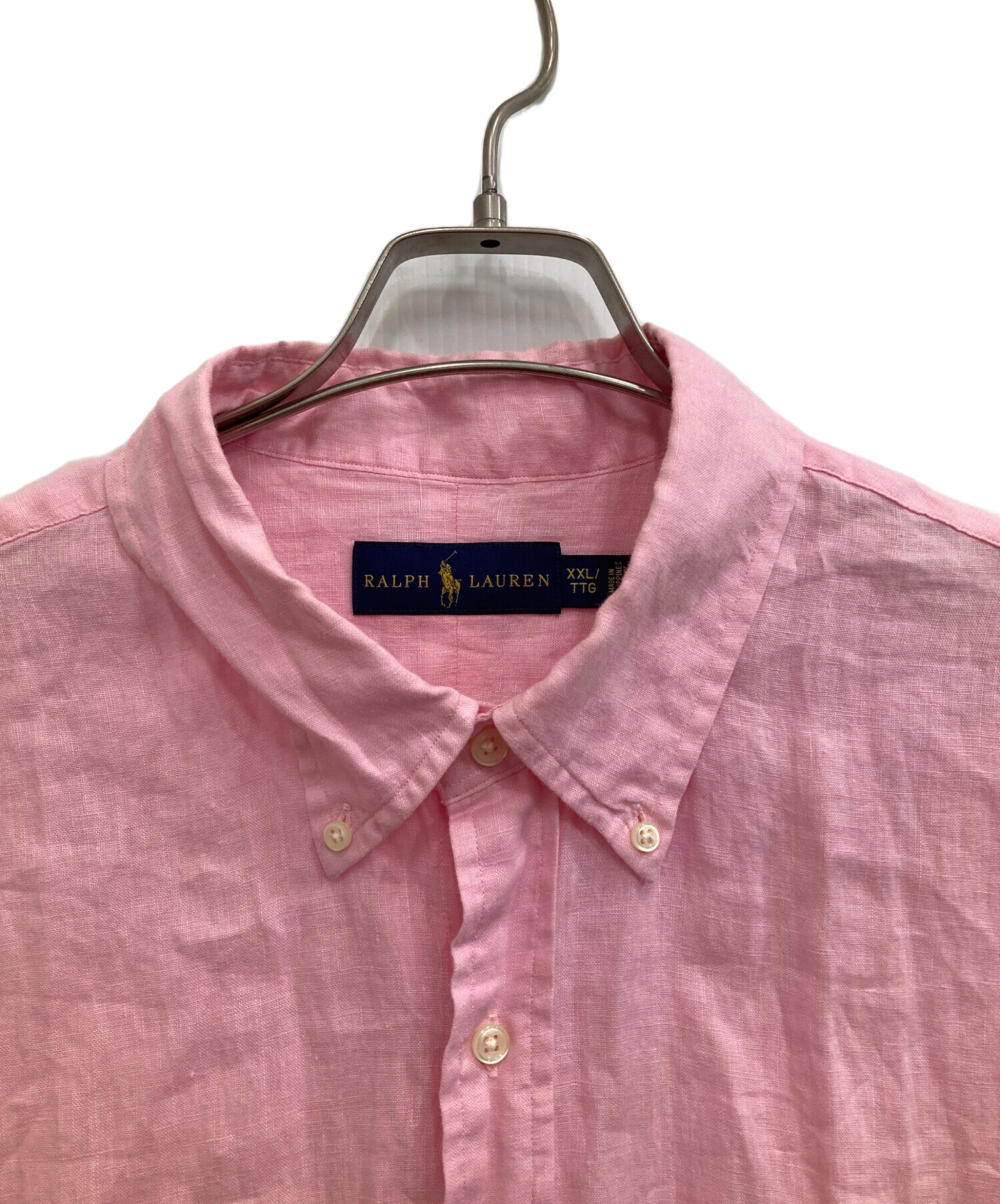 美品　RALPH LAUREN　ゆったりサイズ　XL〜2XL程度　リネンシャツ Polo Ralph Lauren/L/S Linen Shirt（ラルフローレン リネンシャツ