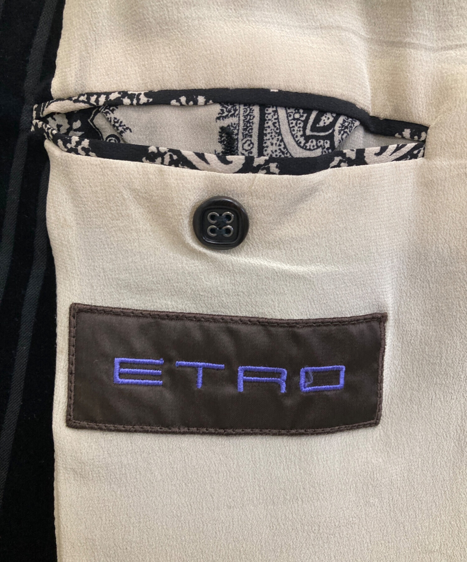 中古・古着通販】ETRO (エトロ) ストライプベロアテーラードジャケット 