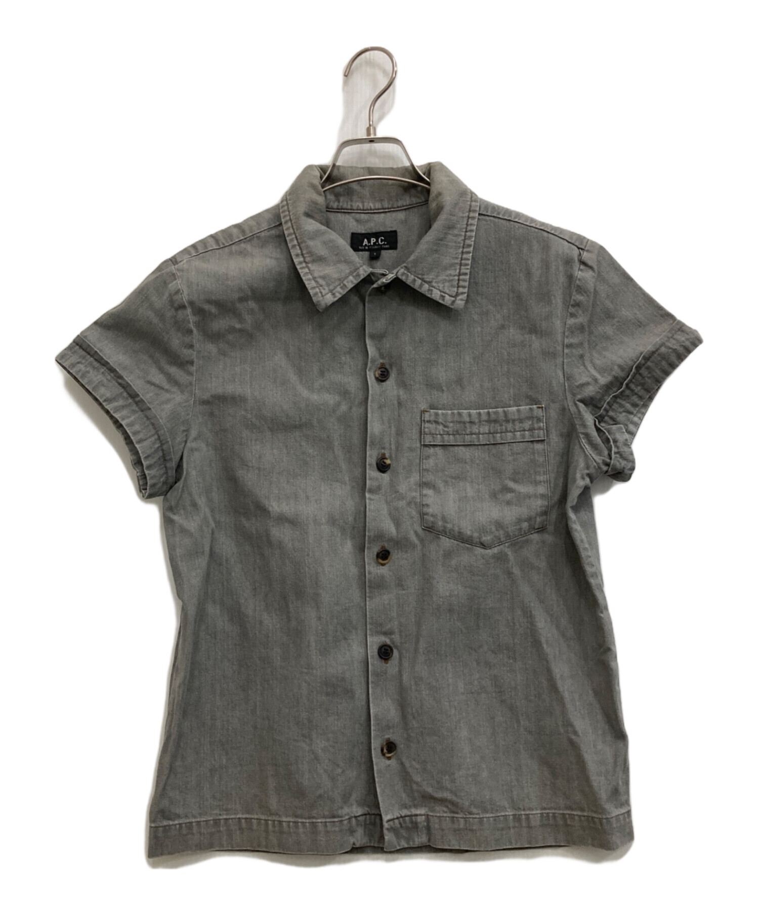 中古・古着通販】A.P.C. (アーペーセー) 半袖デニムシャツ グレー 