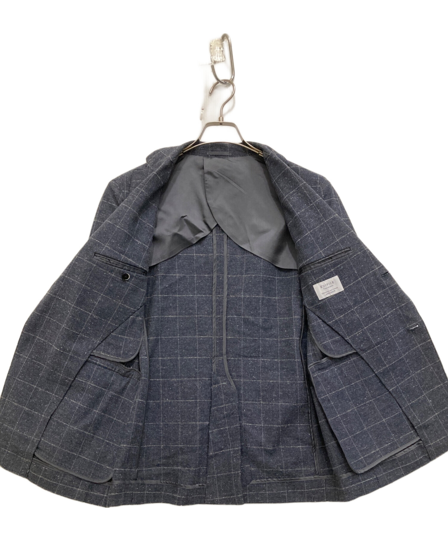 い*ん様 未使用新品 EDIFICE ダブルスーツ 44サイズ 日本製 チョーク 未使用新品 EDIFICE ダブルスーツ 44サイズ 日本製 チョークストライプ