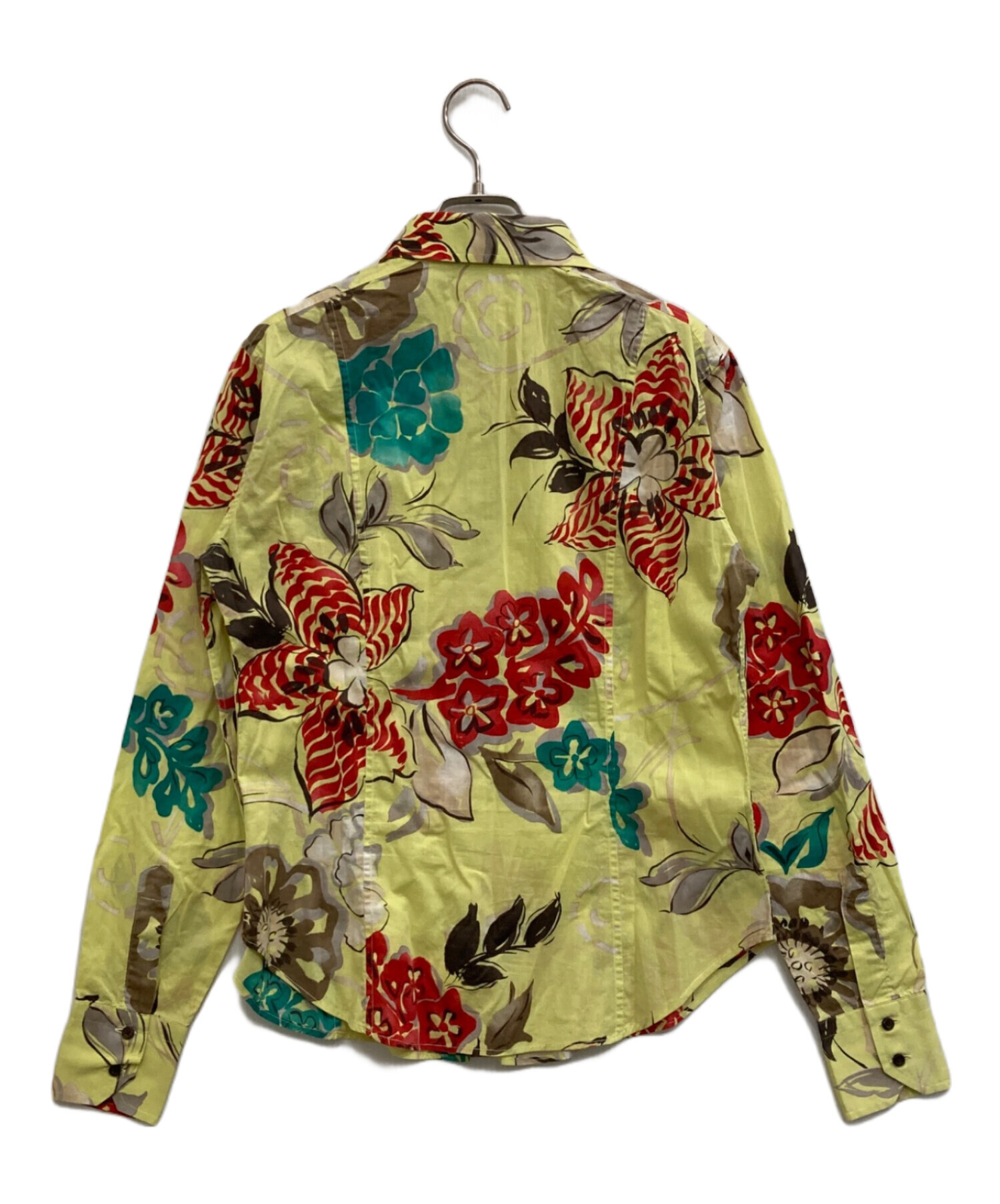 中古・古着通販】ETRO (エトロ) ボタニカル柄長袖シャツ 黄緑 サイズ