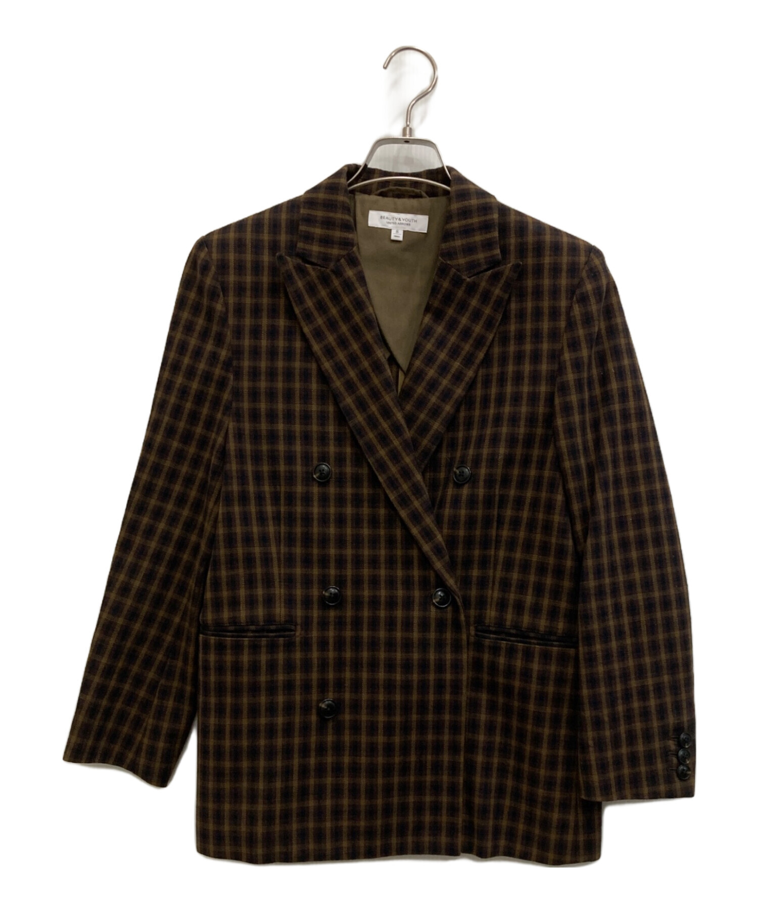 BEAUTY&YOUTH UNITED ARROWS - 引越売切！ UNITEDARROWSガンクラブチェックダブルジャケット Sサイズ 中古・古着通販】BEAUTY&YOUTH UNITED ARROWS (ビューティーアンド