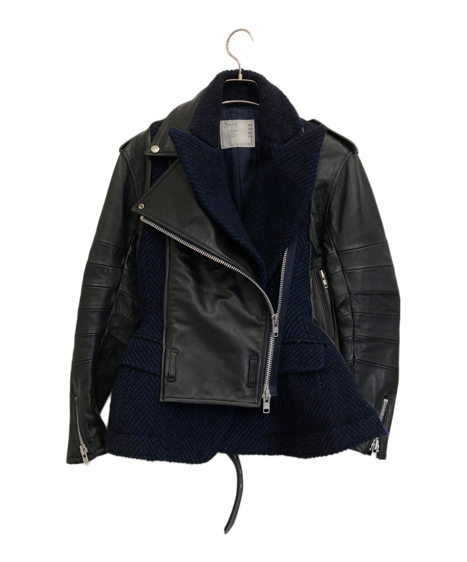 中古・古着通販】sacai (サカイ) Wool-blend and leather biker jacket