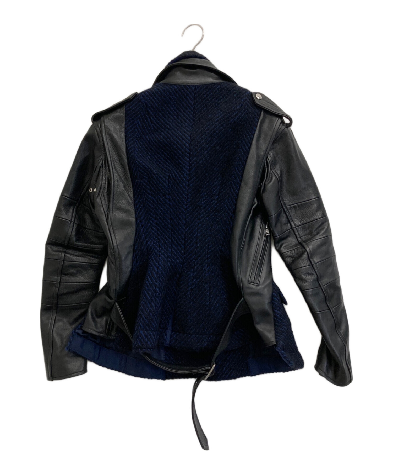 中古・古着通販】sacai (サカイ) Wool-blend and leather biker jacket