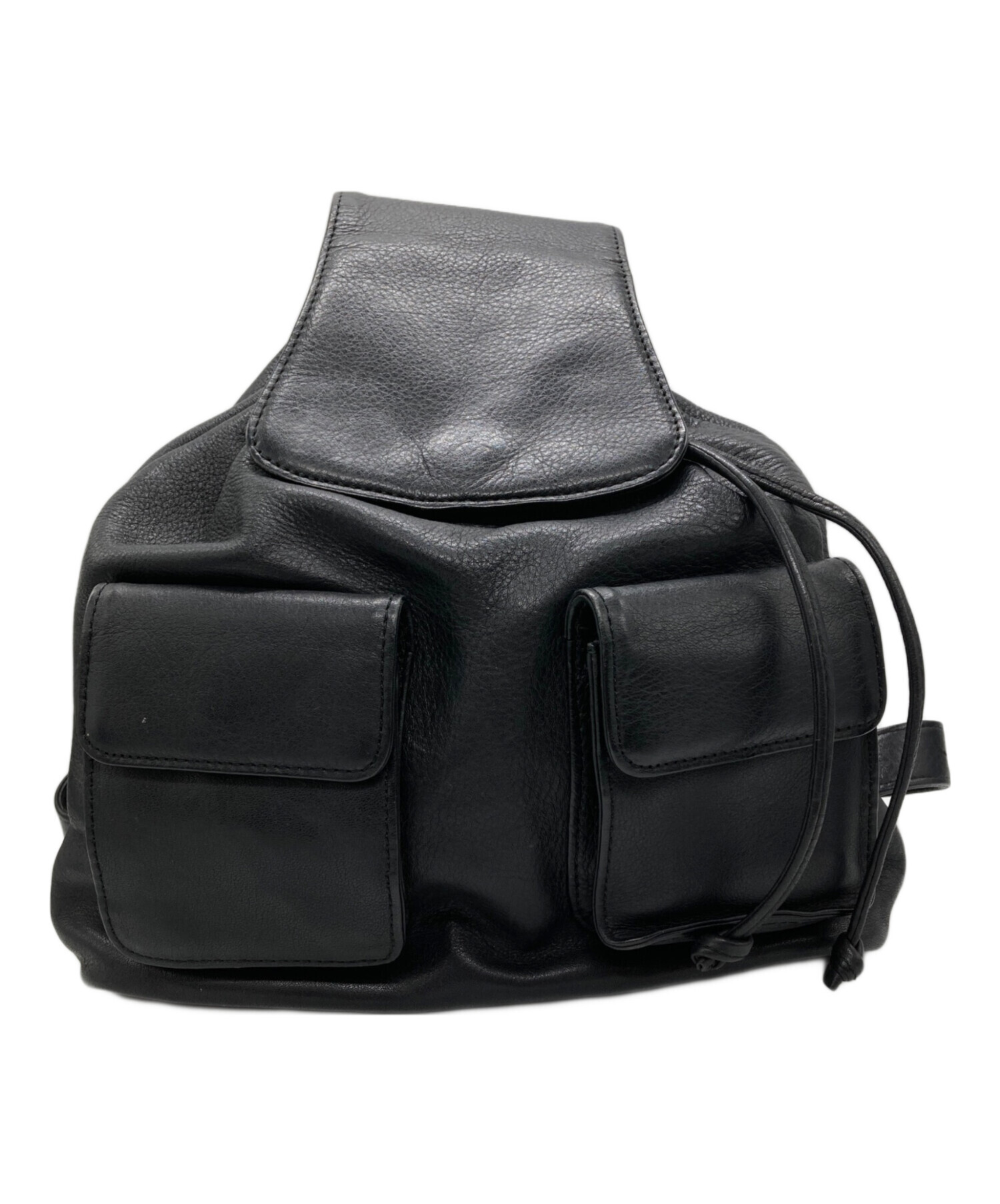 中古・古着通販】HIROFU (ヒロフ) レザーリュック ブラック｜ブランド