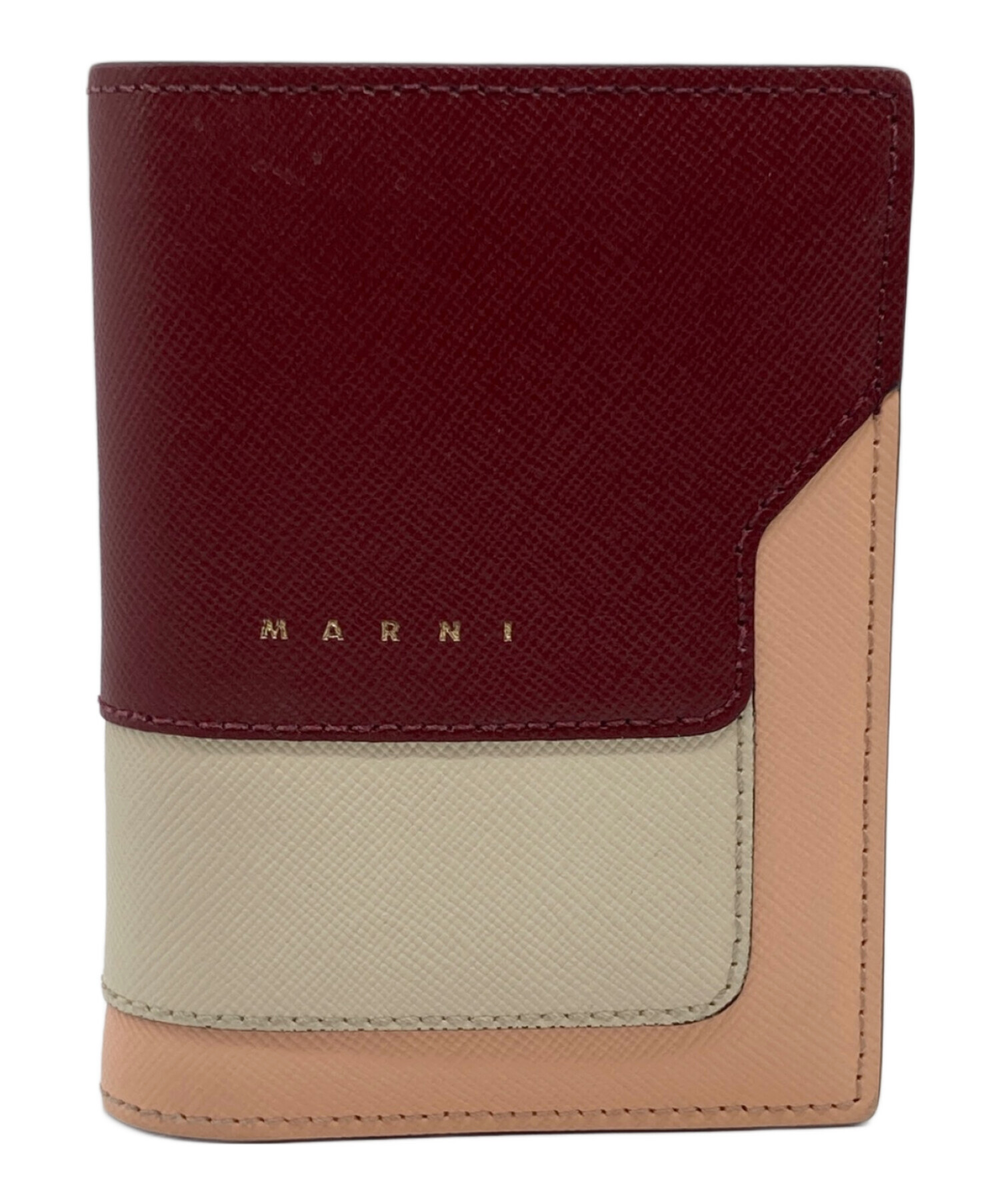 【未使用級 現行モデル】マルニ　メンディング　バイフォールドウォレット　レザー MARNI（マルニ） 財布 二つ折り財布（小銭入れ付き） MENDING