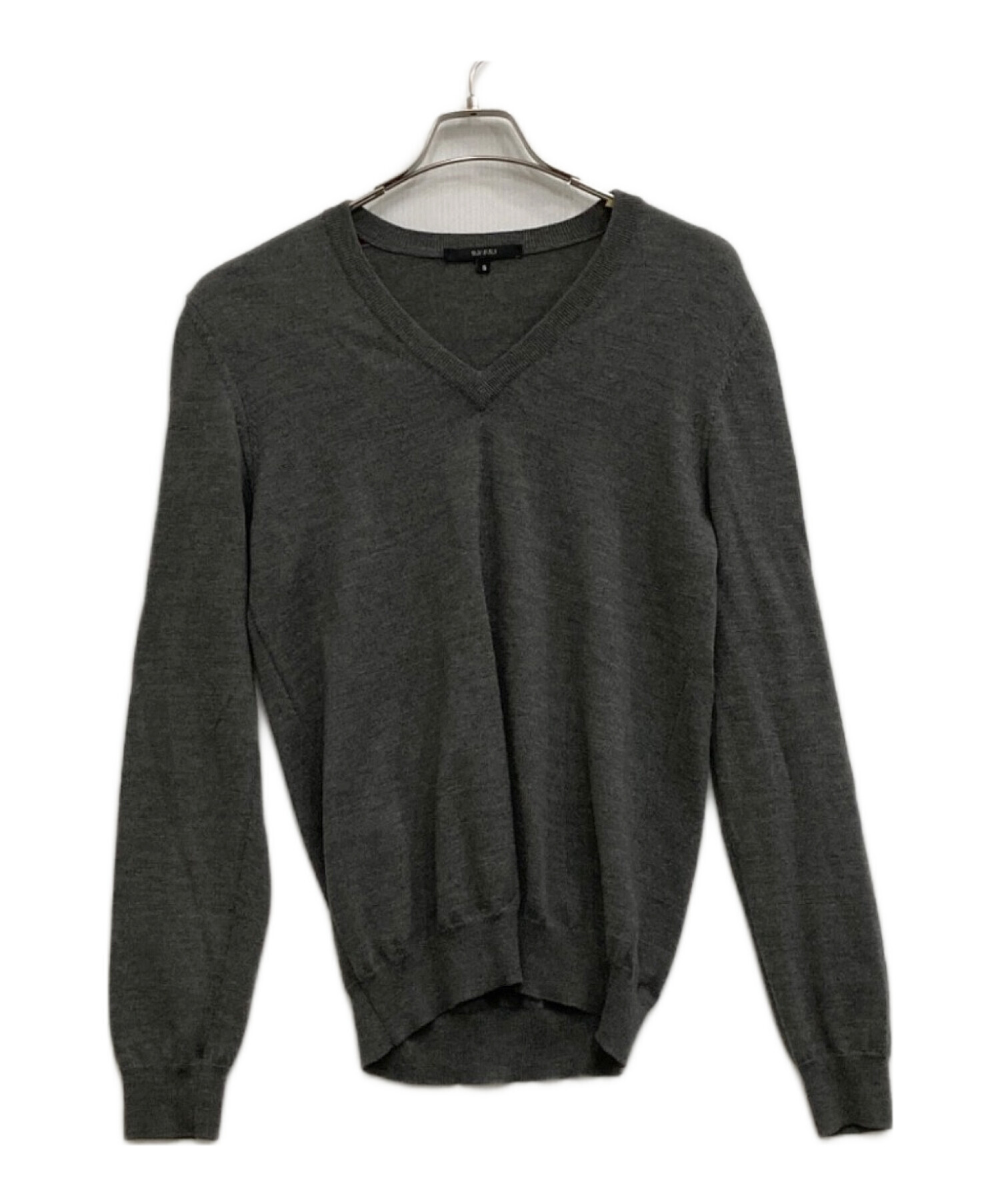 【匿名即日配送】GUCCI Vネックニットセーター Sダークグレー 中古・古着通販】GUCCI (グッチ) Vネックニット グレー サイズ:S