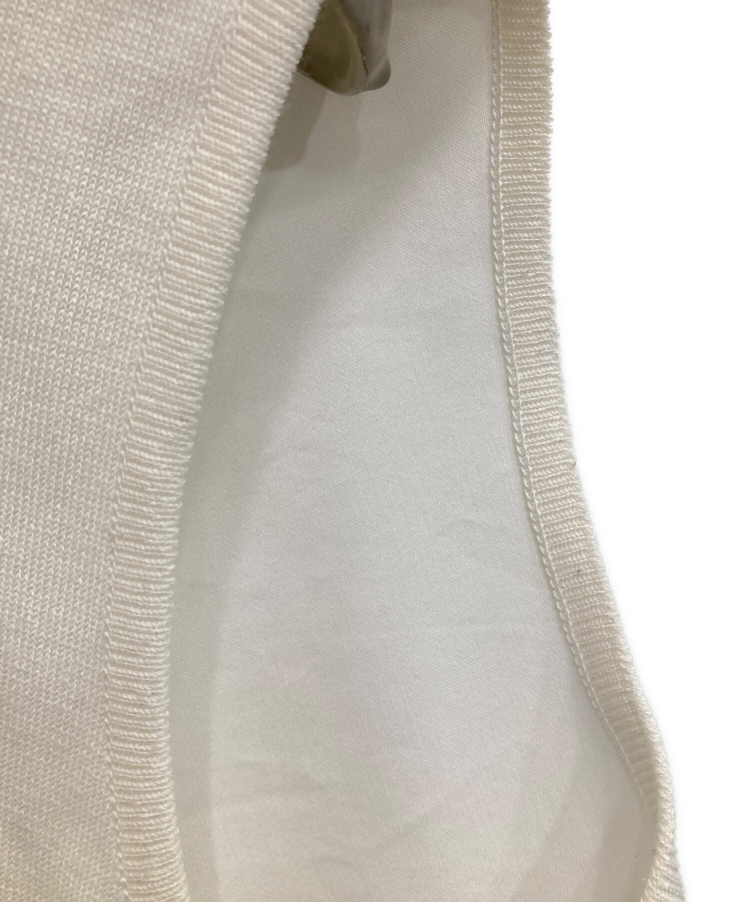 中古・古着通販】FOXEY (フォクシー) Cotton Combo Knit Top ホワイト