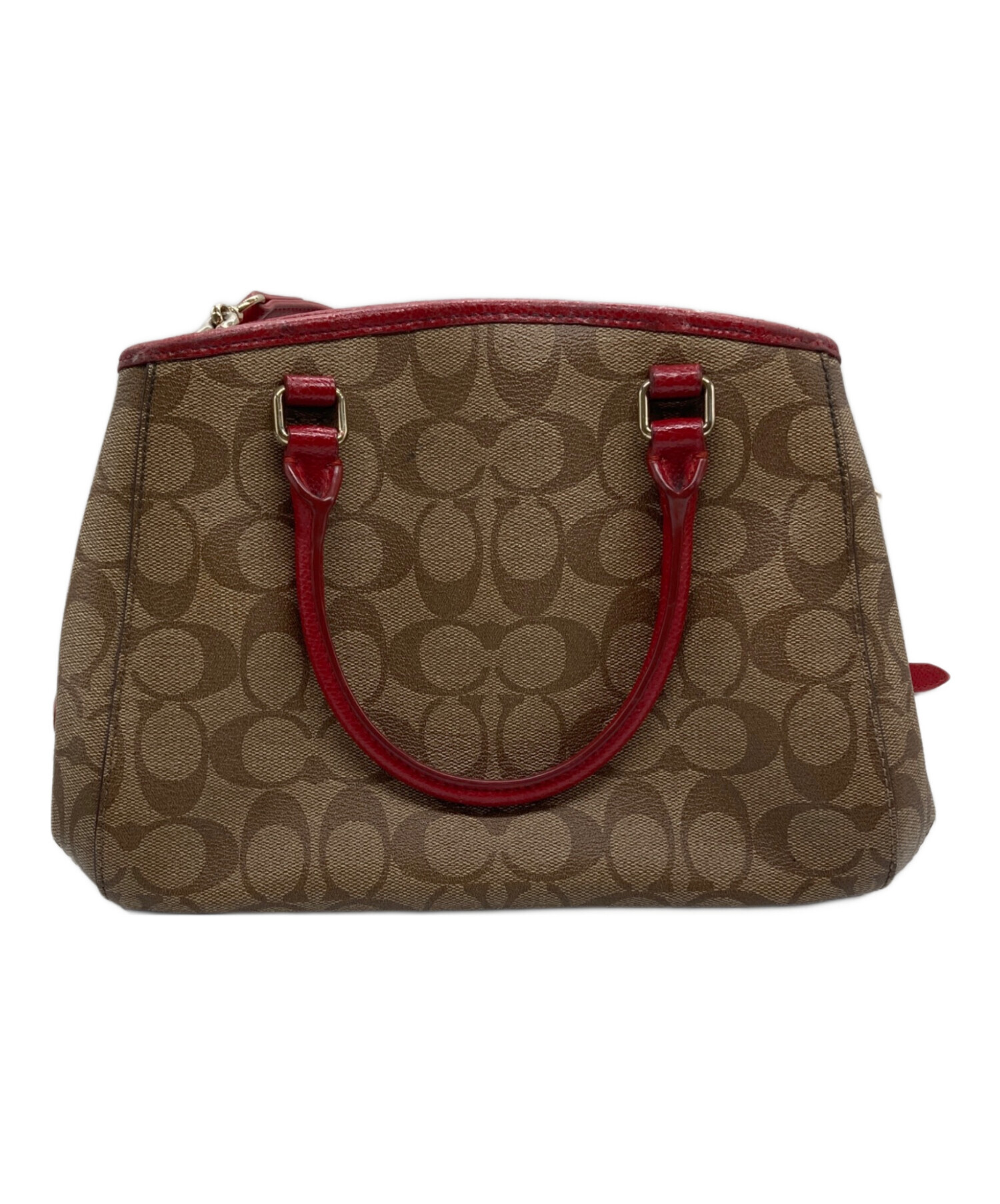 中古・古着通販】COACH (コーチ) 2WAYバッグ レッド×ブラウン