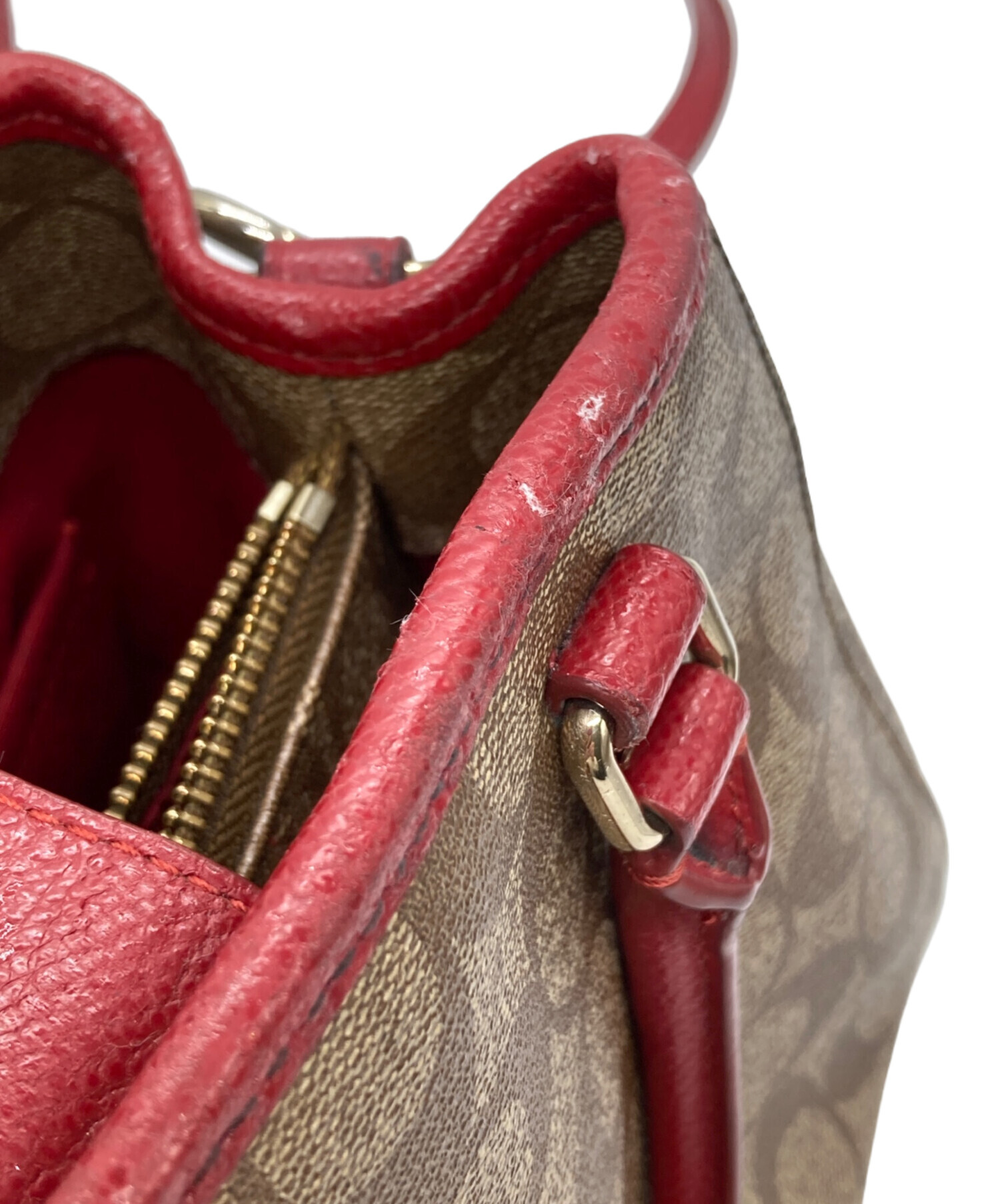 中古・古着通販】COACH (コーチ) 2WAYバッグ レッド×ブラウン