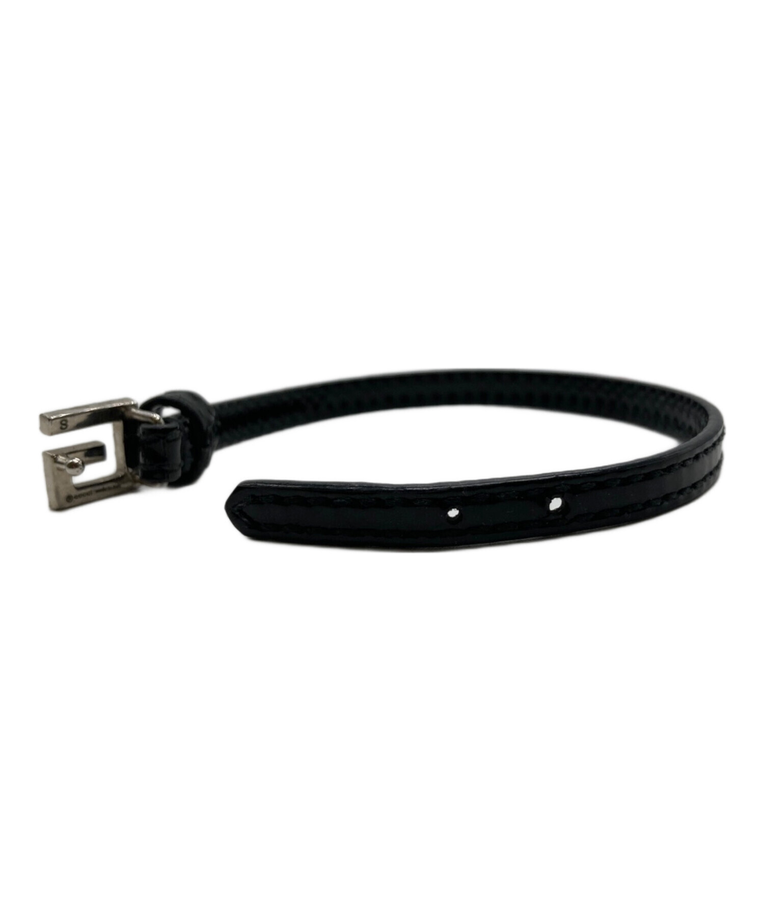 中古・古着通販】GUCCI (グッチ) クリスタルGブレスレット ブラック
