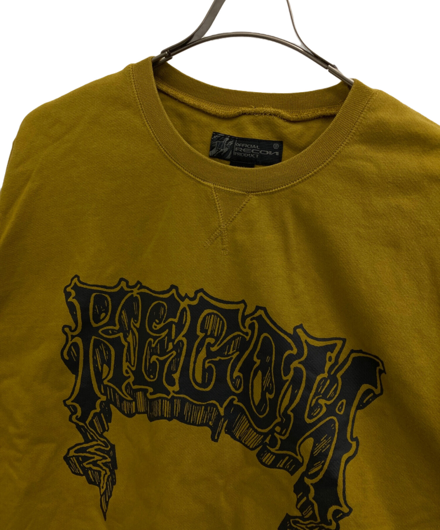 有刺鉄線 RECON リーコン Tシャツ print RECON⁄Logo 黒 袖 00's 半袖