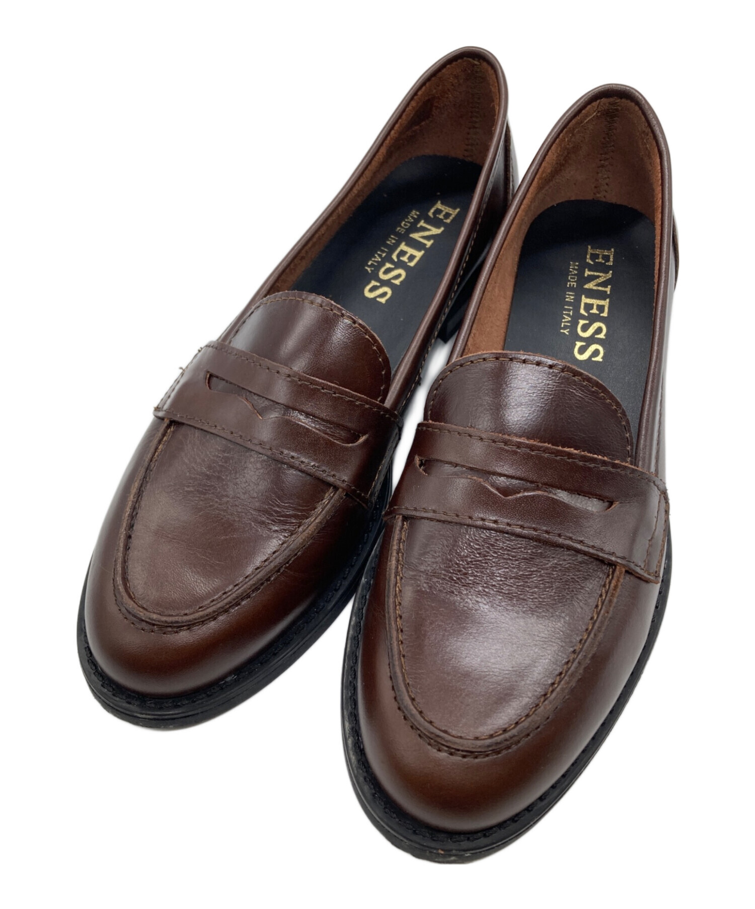 【未使用】ENESS ローファー ブラウン　38 中古・古着通販】ENESS (エネス) ローファー ブラウン サイズ:37