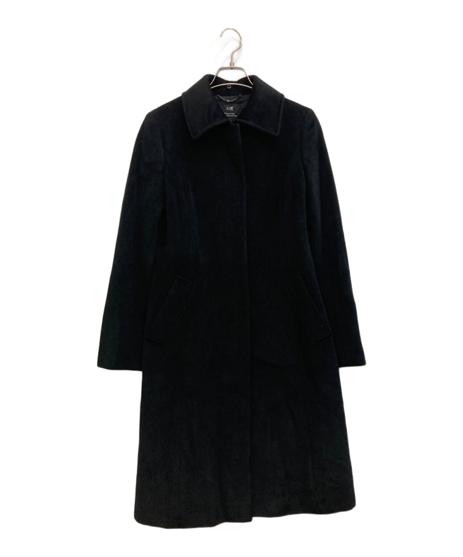 中古・古着通販】23区 (ニジュウサンク) アンゴラ混コート ブラック