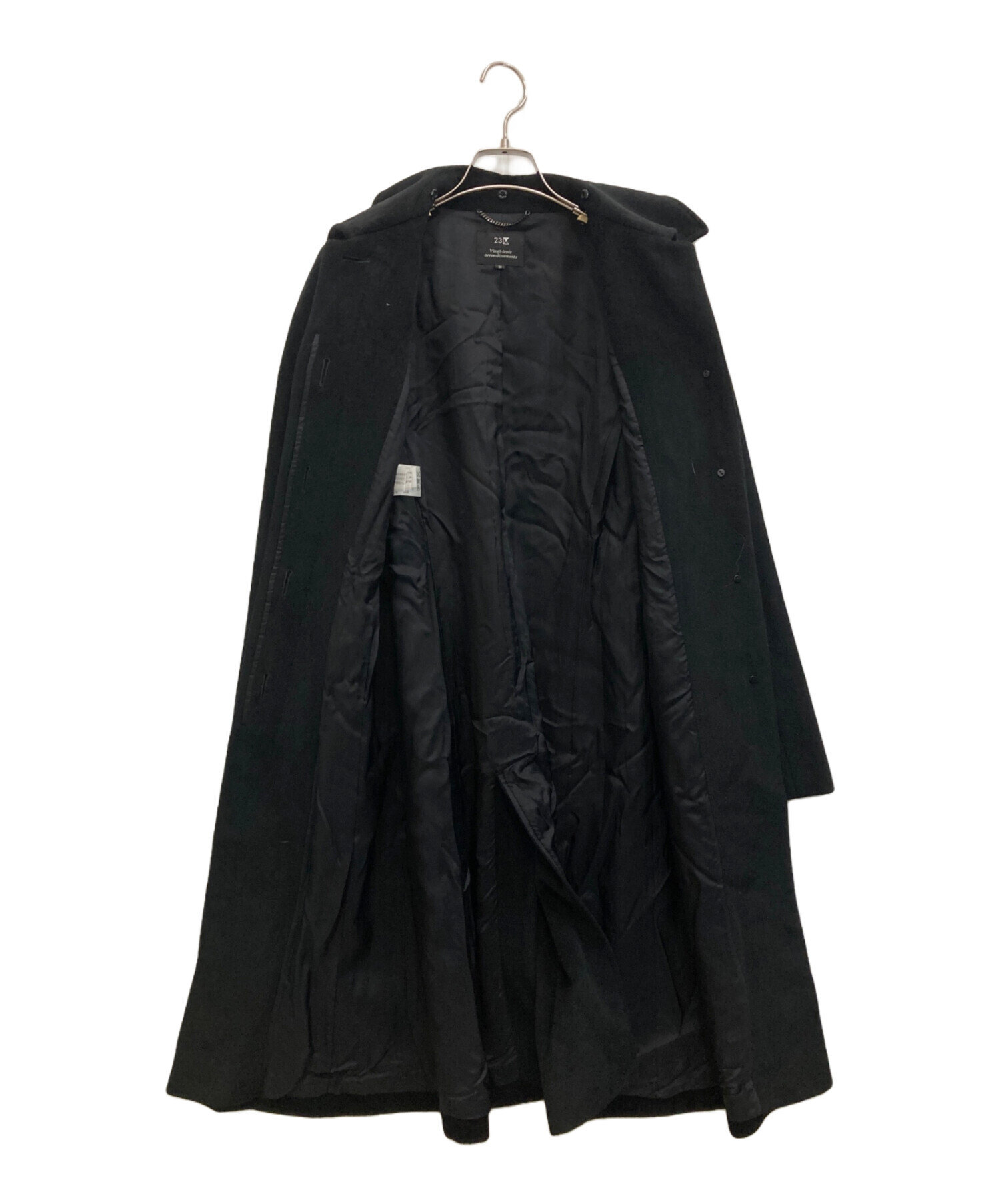 中古・古着通販】23区 (ニジュウサンク) アンゴラ混コート ブラック