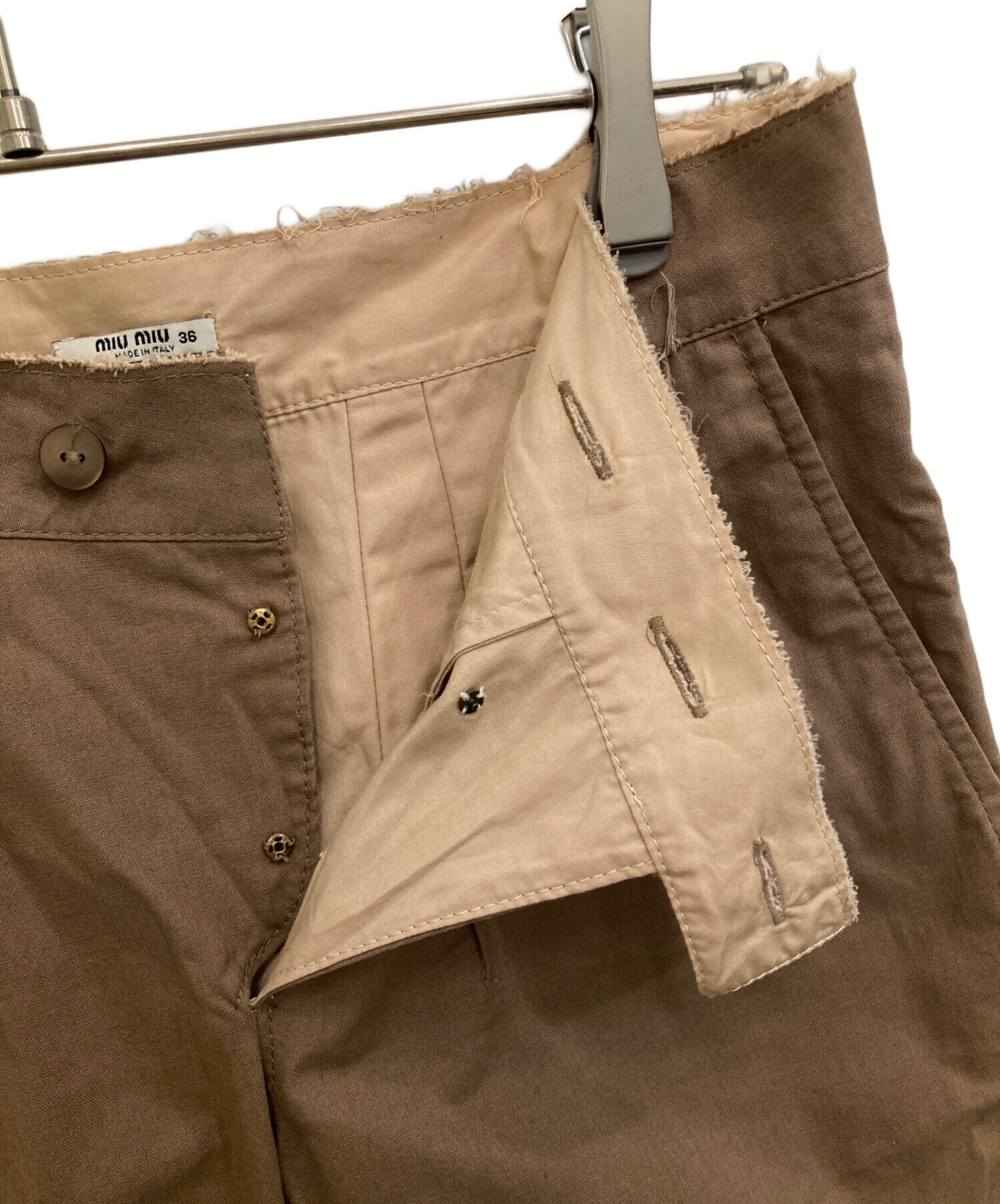 中古・古着通販】MIU MIU (ミュウミュウ) パンツ ブラウン サイズ:36