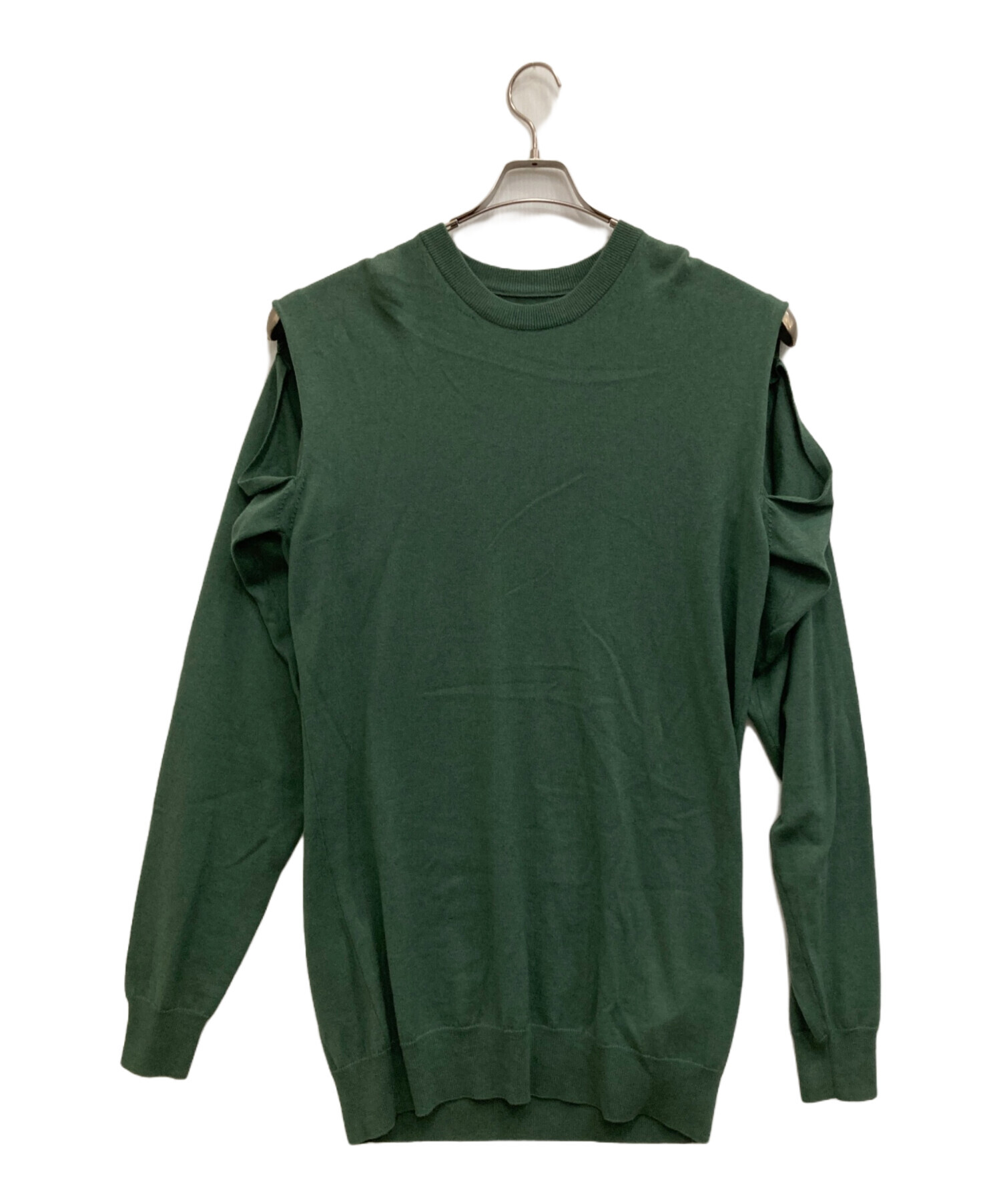 Maison Margiela ⑩ ピリング加工 ニット セーター グリーン 中古・古着通販】Maison Margiela (メゾンマルジェラ) カッティング