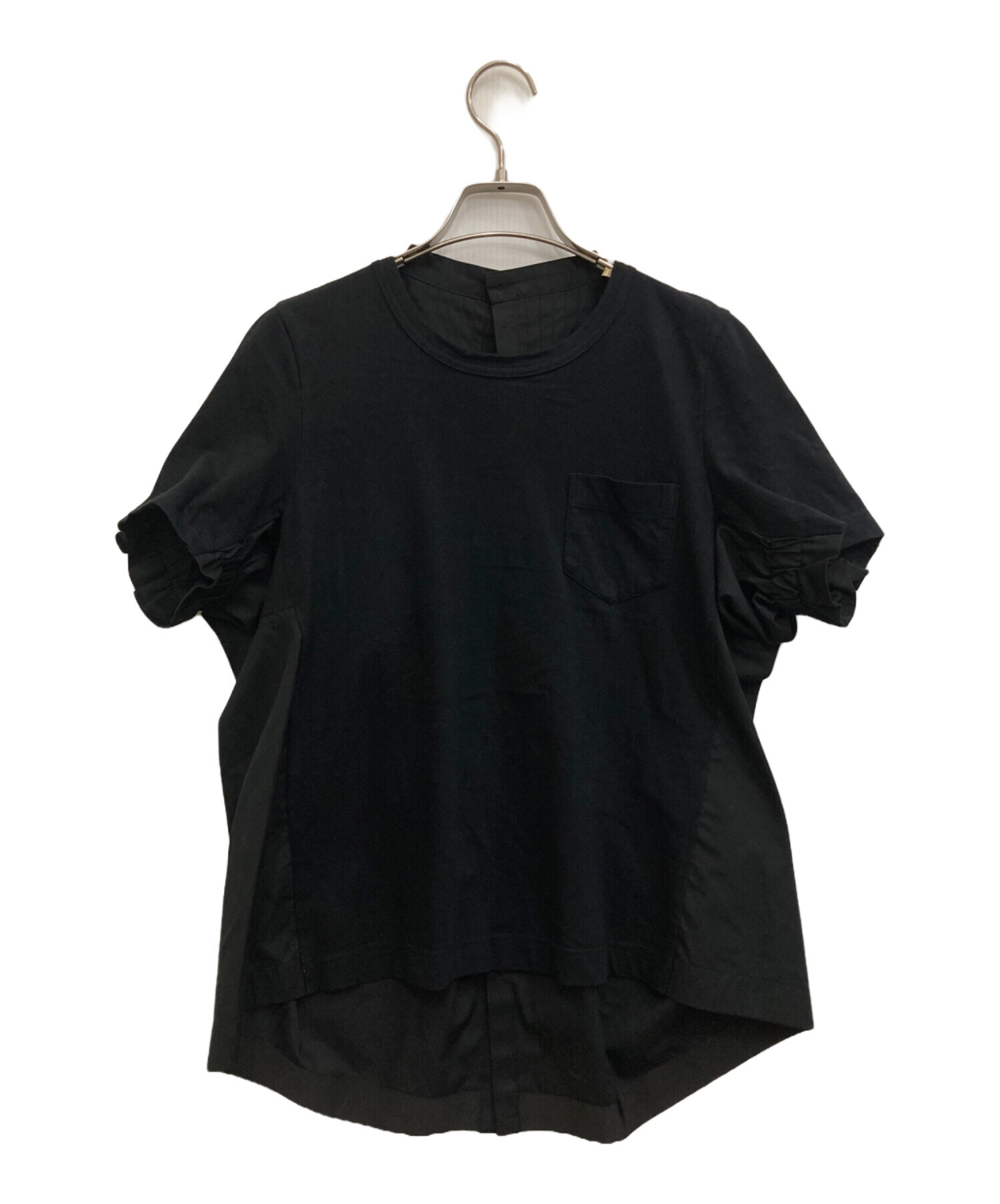 中古・古着通販】sacai (サカイ) 切替Tシャツ ブラック サイズ:1