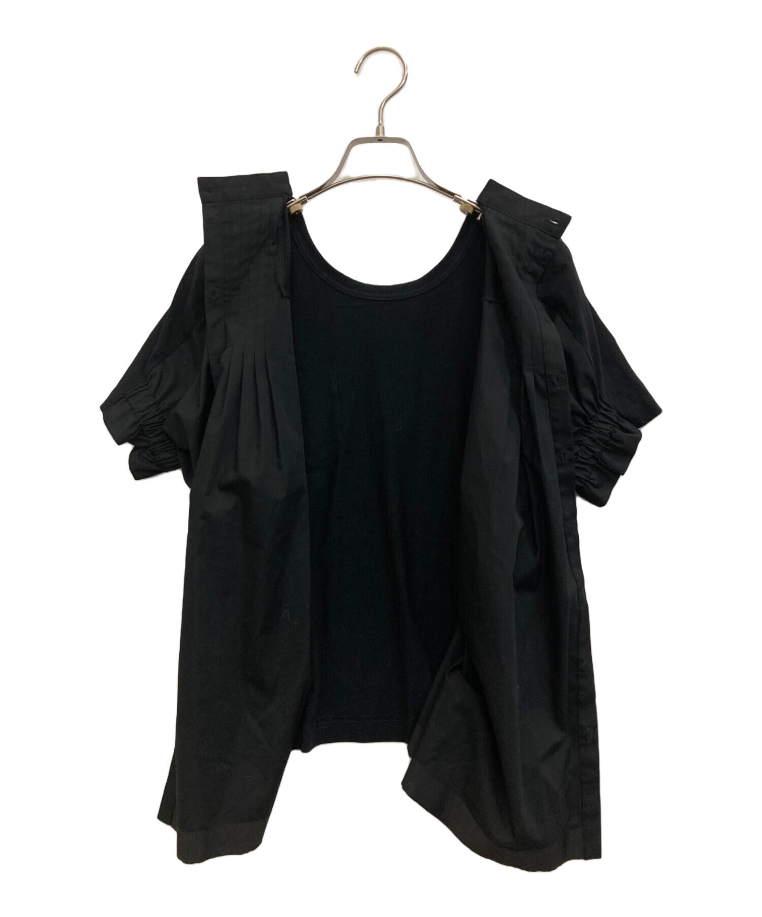 中古・古着通販】sacai (サカイ) 切替Tシャツ ブラック サイズ:1