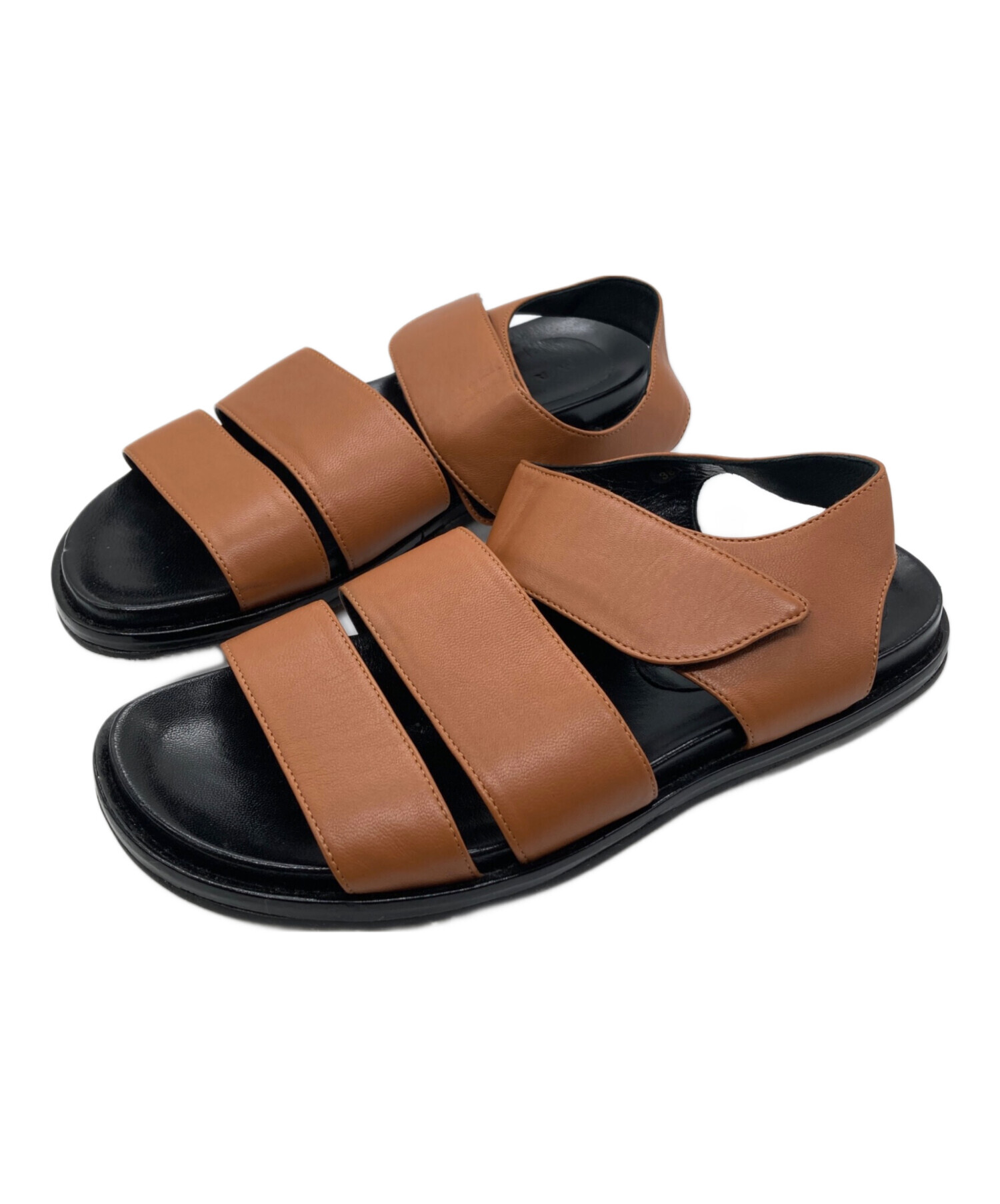中古・古着通販】MARNI (マルニ) レザーベルトサンダル ブラック 