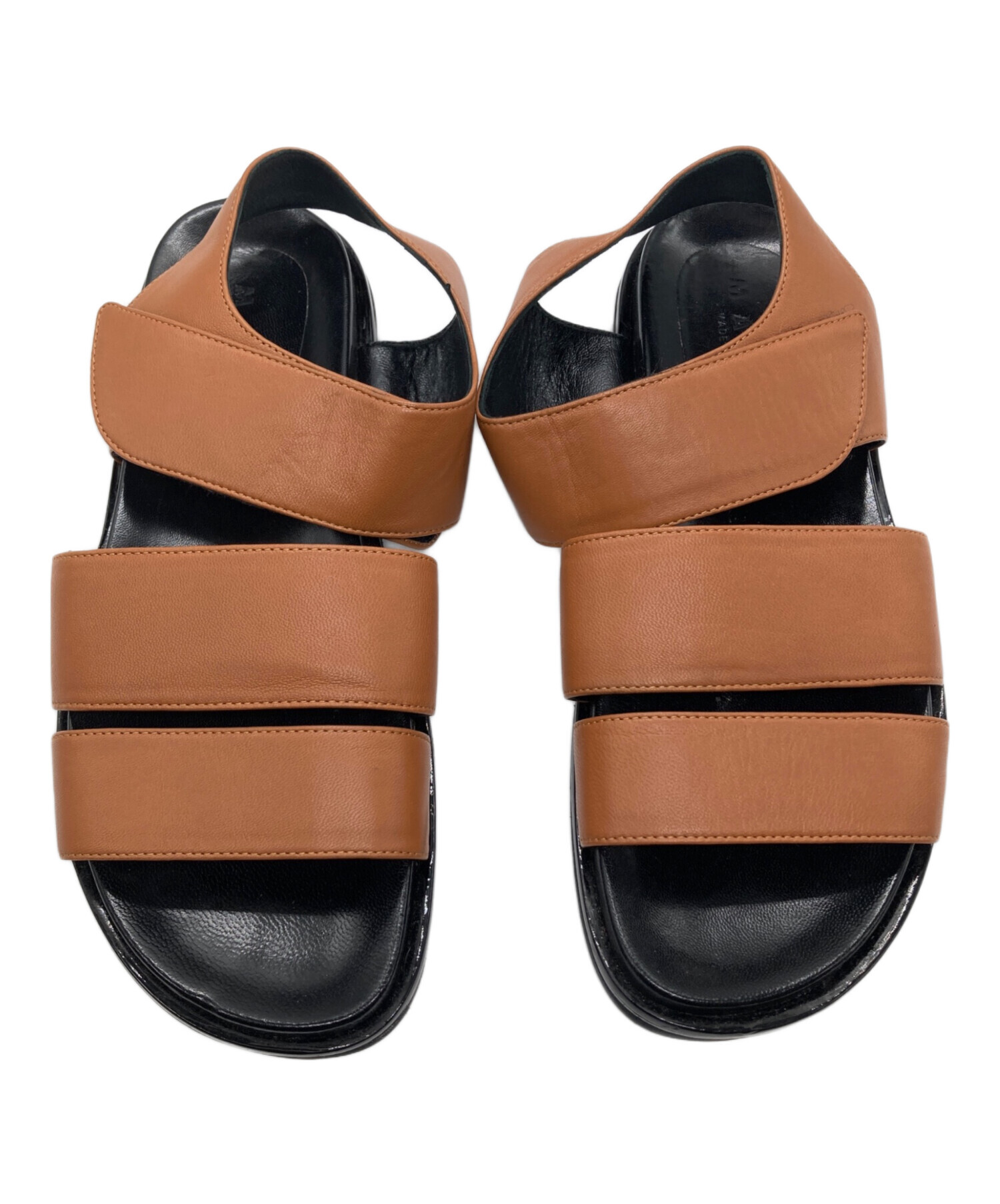 中古・古着通販】MARNI (マルニ) レザーベルトサンダル ブラック 