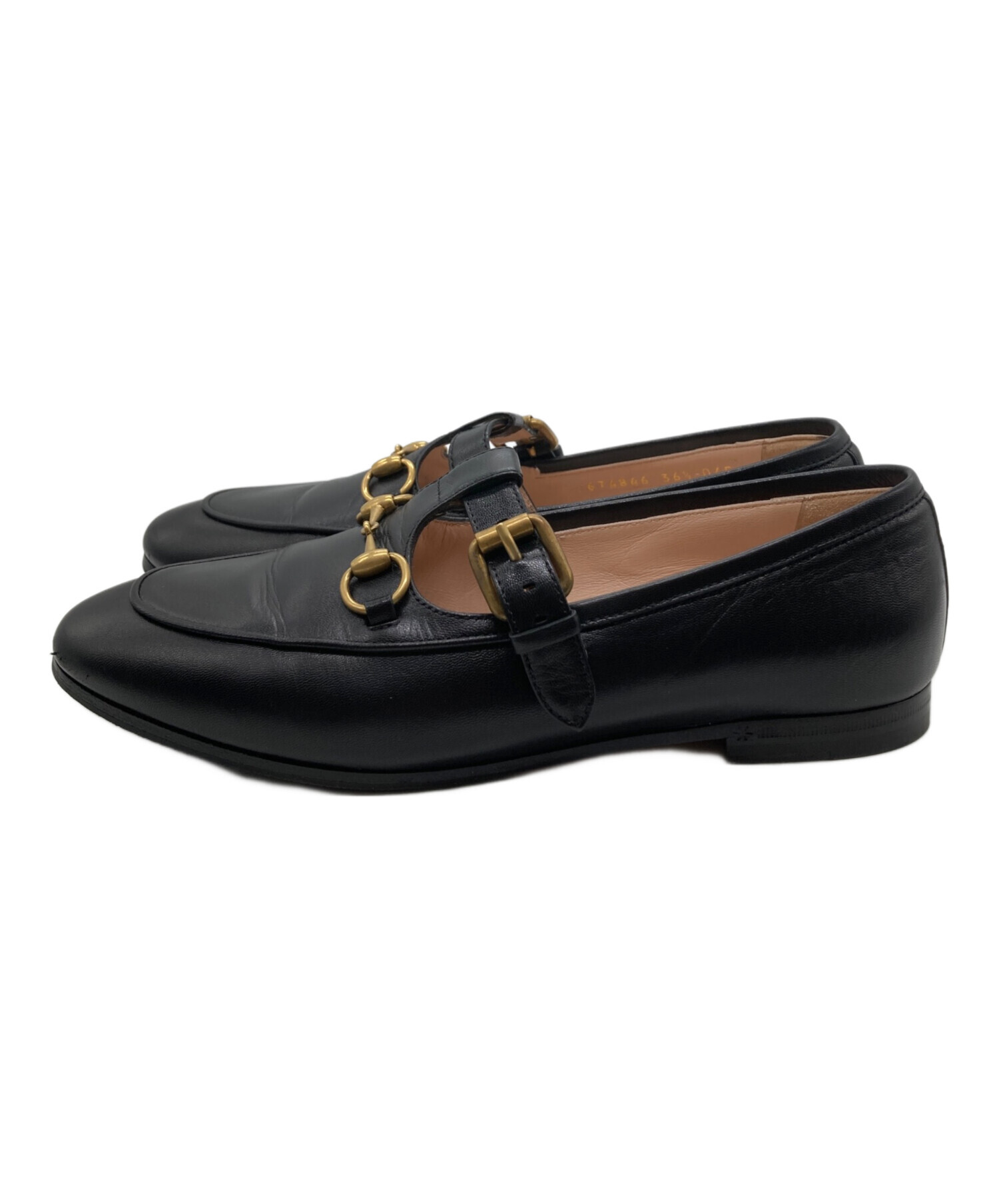 中古・古着通販】GUCCI (グッチ) ホースビットレザーシューズ ブラック