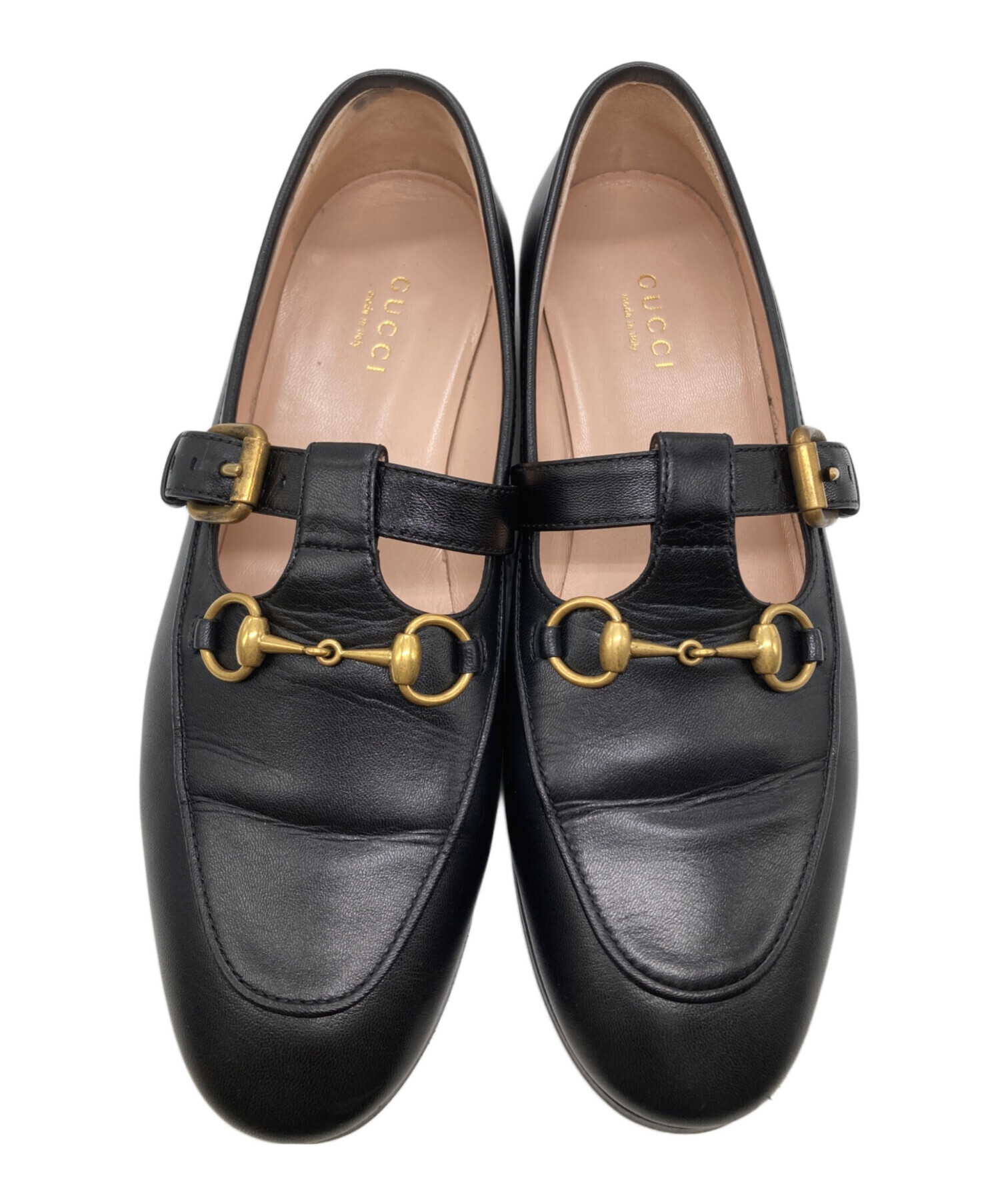 中古・古着通販】GUCCI (グッチ) ホースビットレザーシューズ ブラック